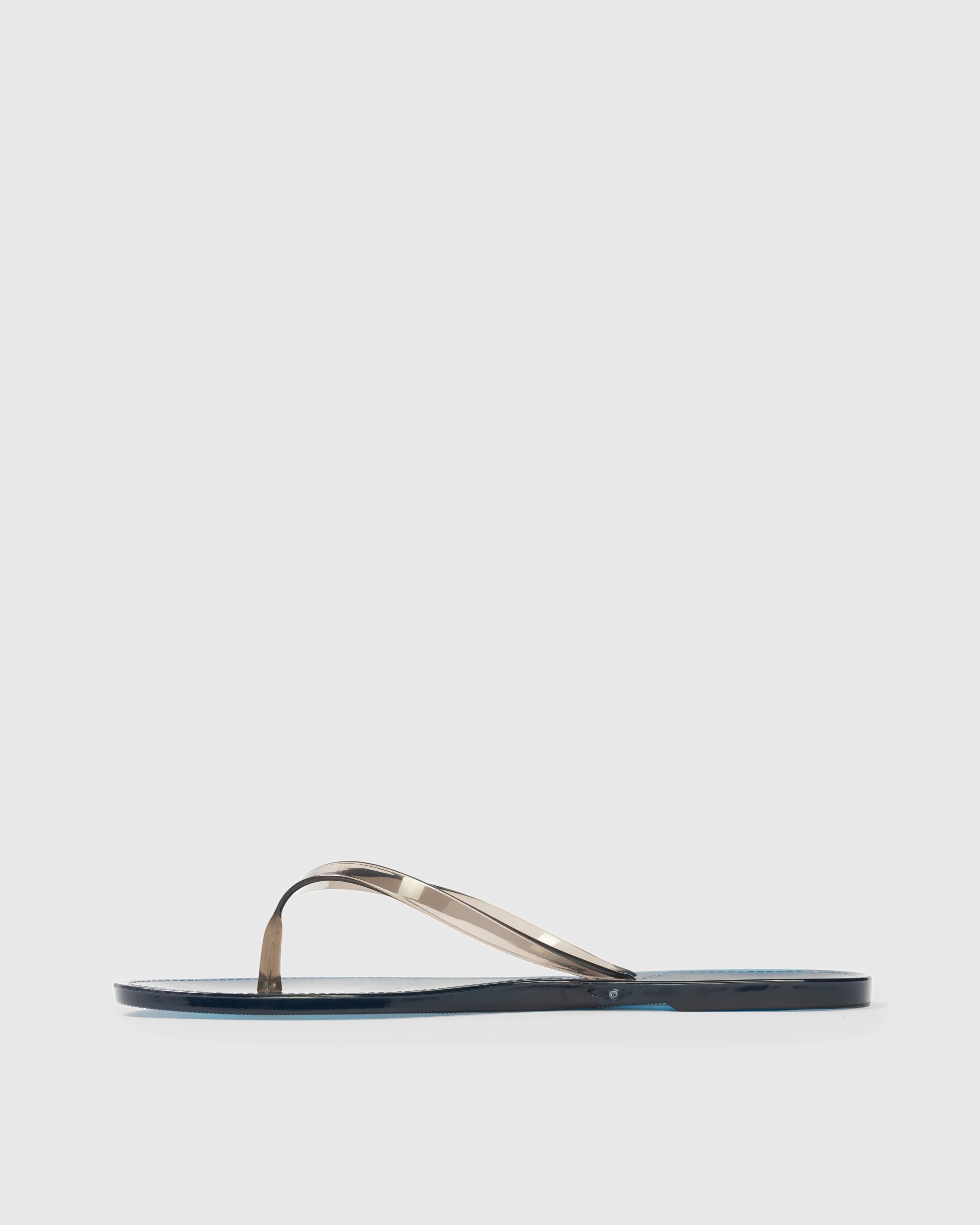 Black Suede Studio Crystal Sandal - Navy