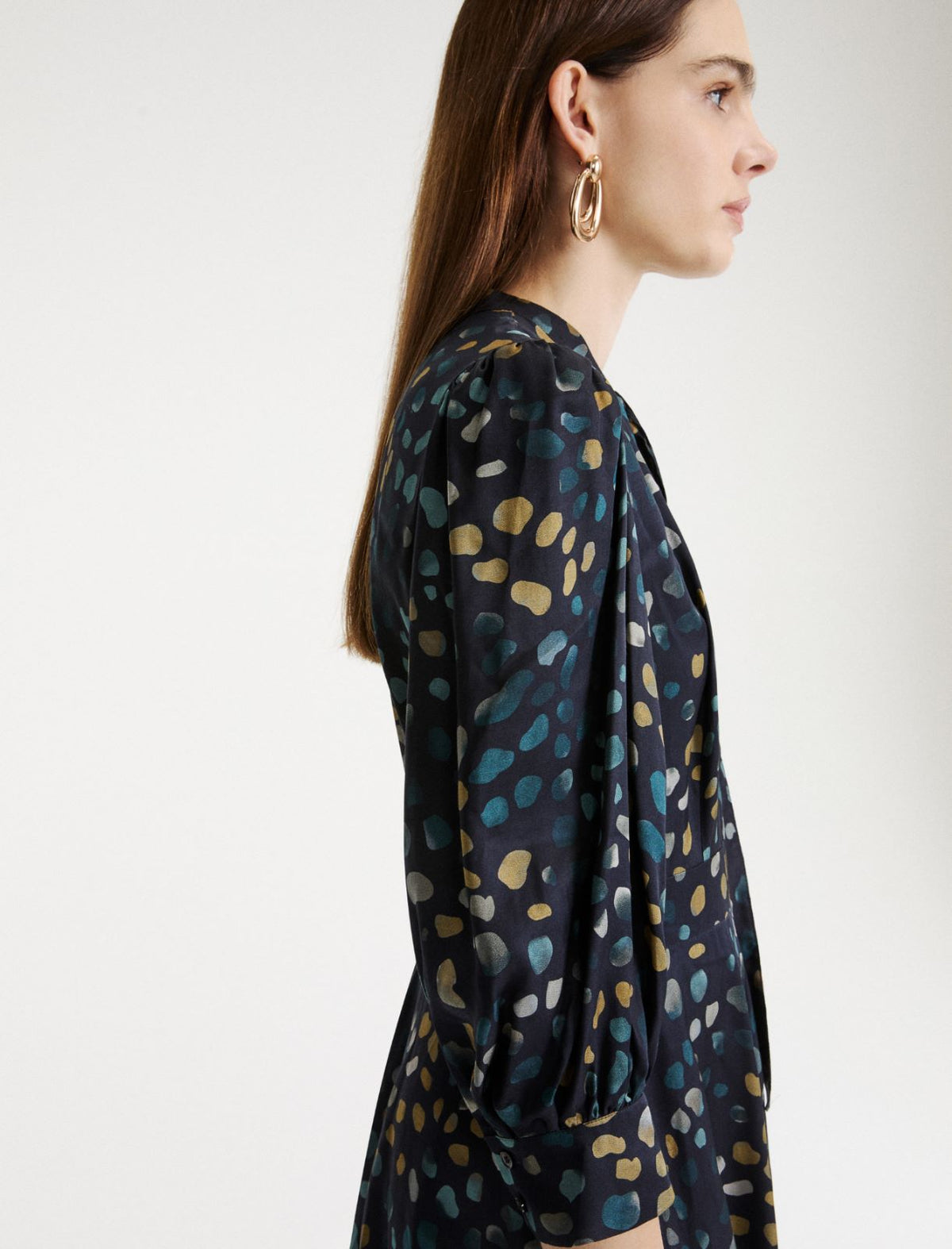 Marella Shirt dress with ribbon ties - NAVY