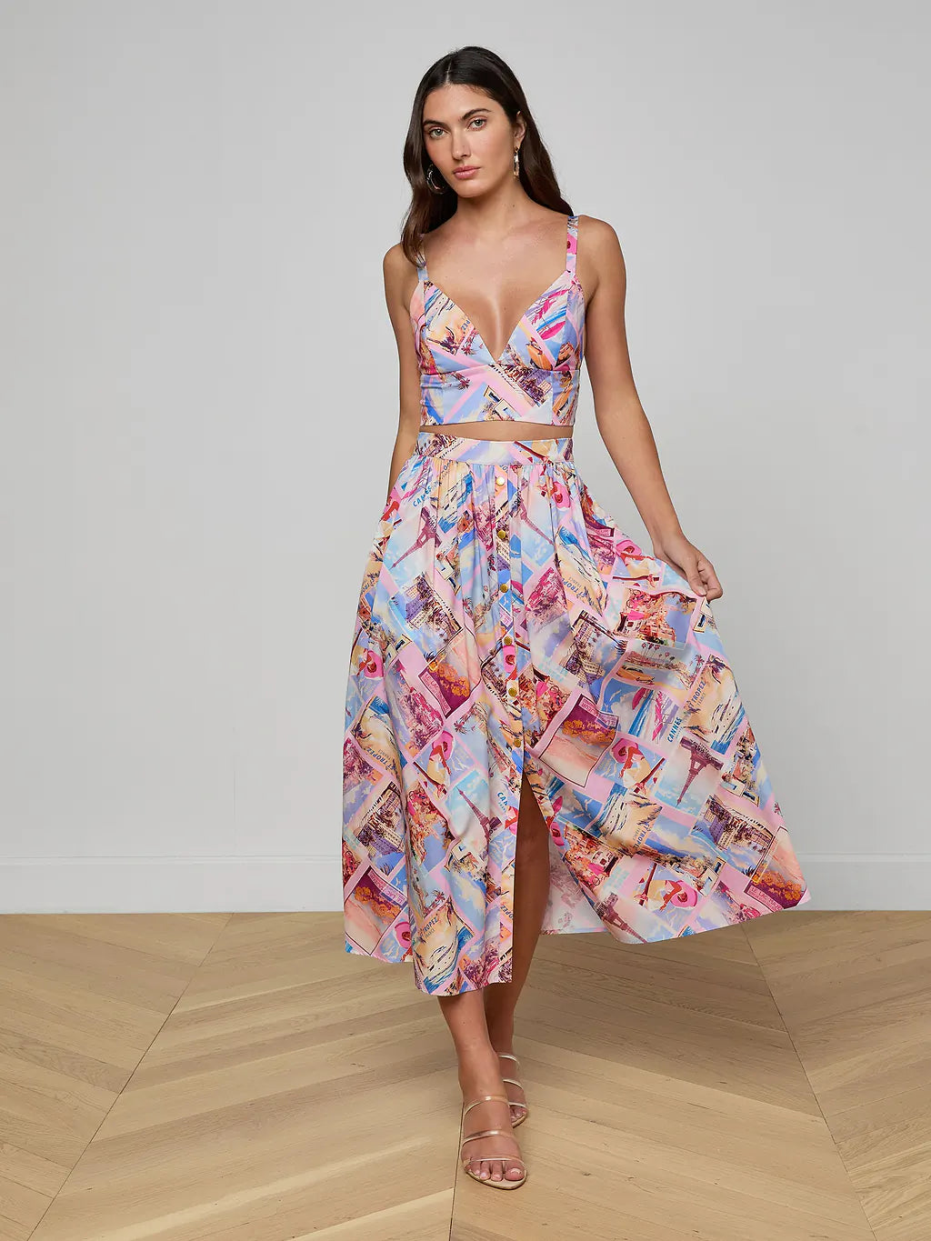 Seina Poplin Midi Skirt