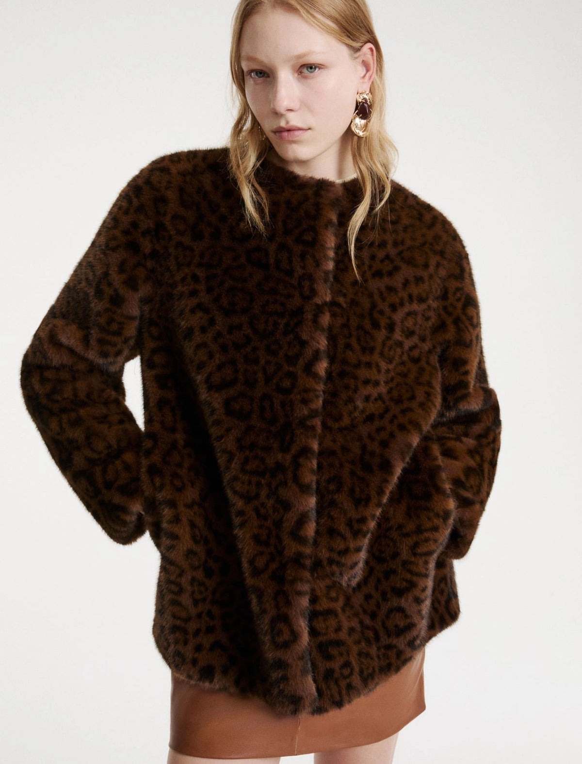 Marella Animal-print coat - COCOA