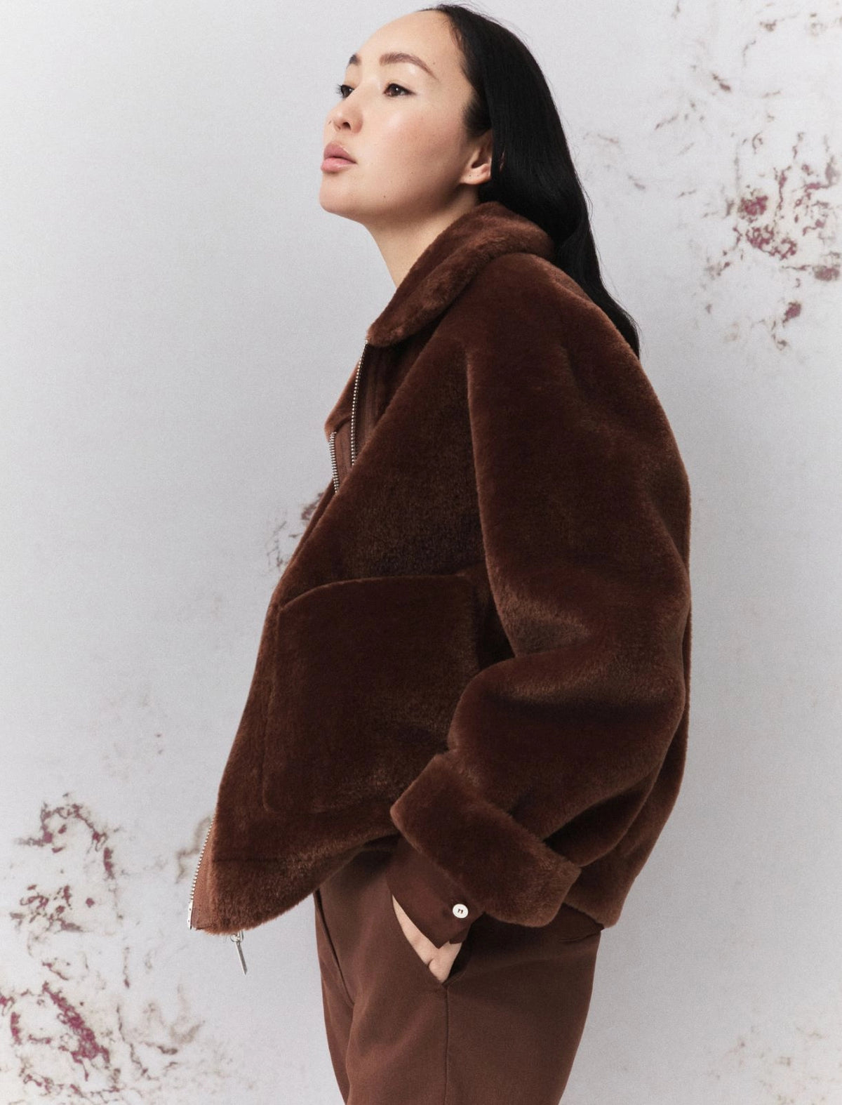 Marella Reversible cocoon jacket - CARAMEL