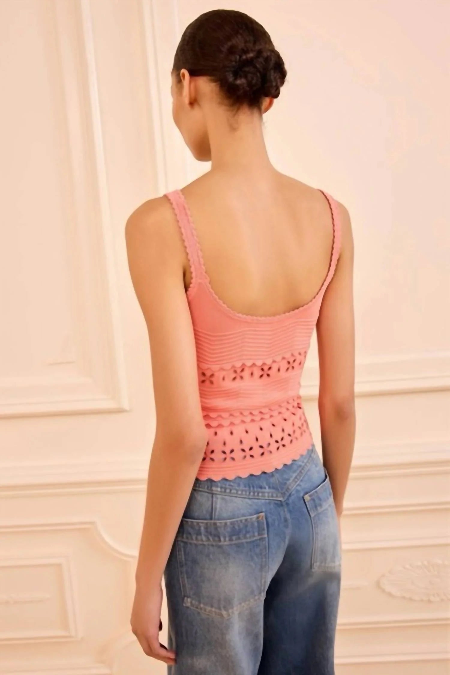 Ulla Johnson Esme Eyelet Knit Camisole - Coral Peony