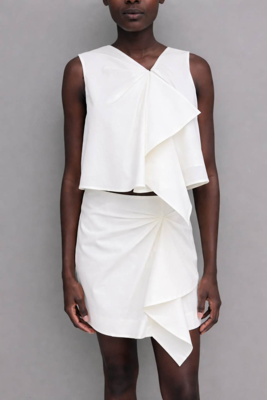 Cotton Origami Pleated Shell Top