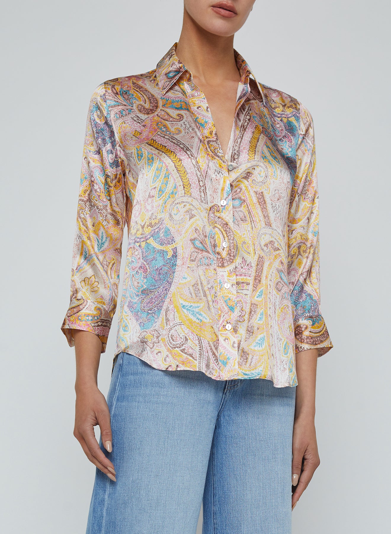 Dani 3/4 Sleeve Blouse - Multi Western Paisley