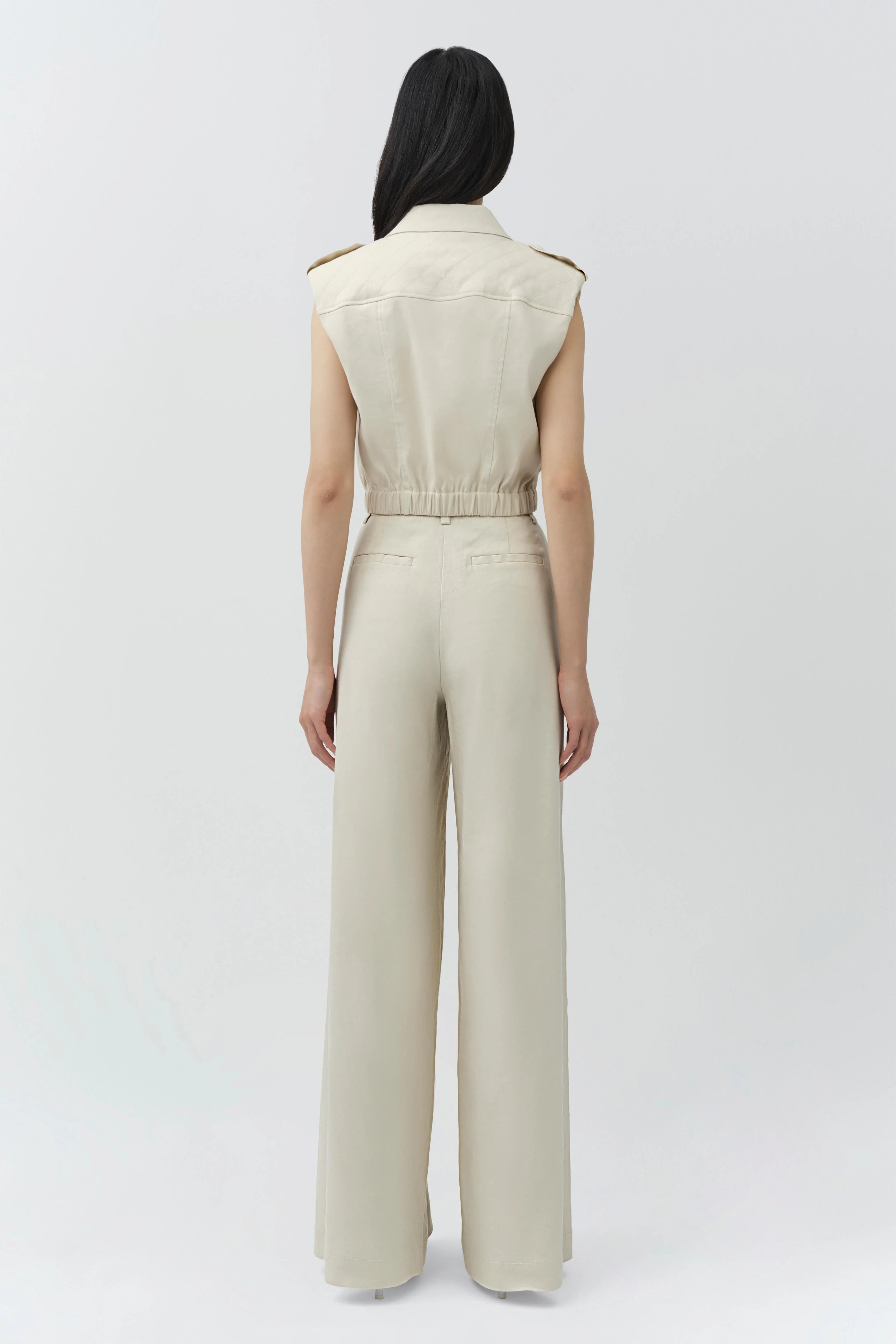 Simhkai York Cropped Linen Vest