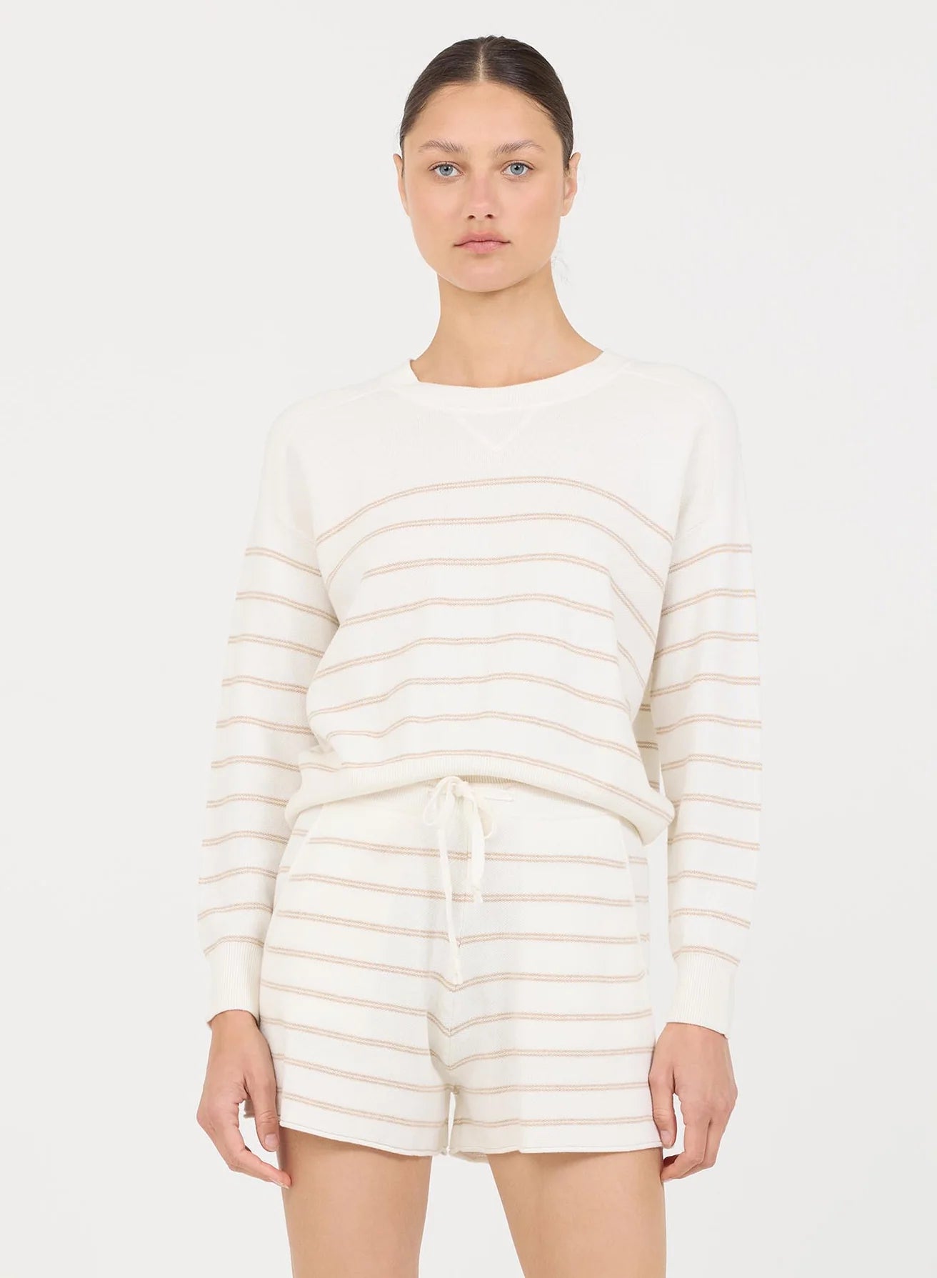 One Grey Day Warwick Short - Oatmeal Stripe