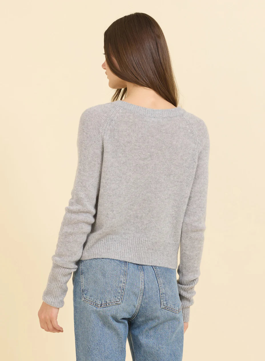 Blakely Cashmere Vneck - Heather Grey
