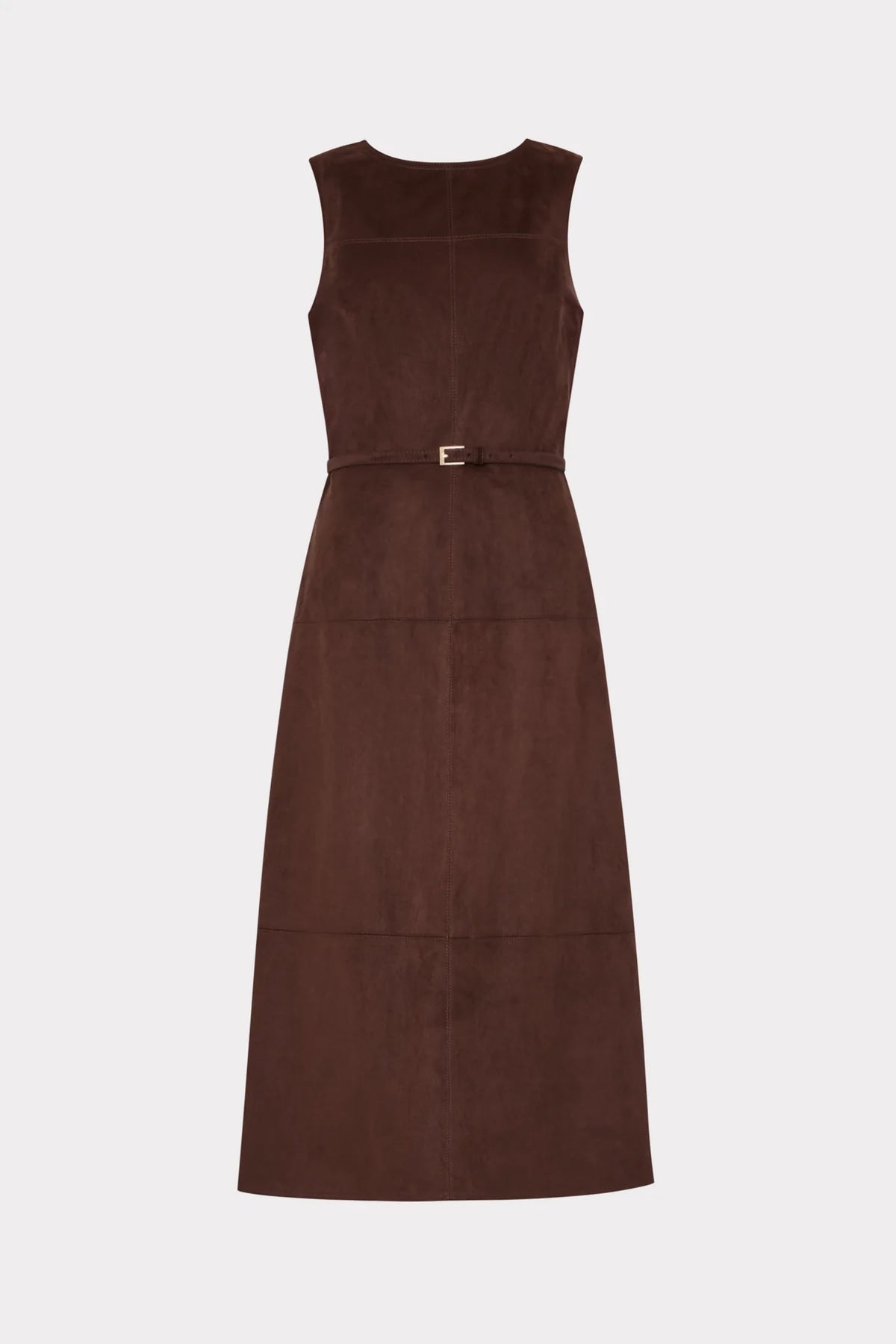 Milly Frankie Suede Belted Midi Dress