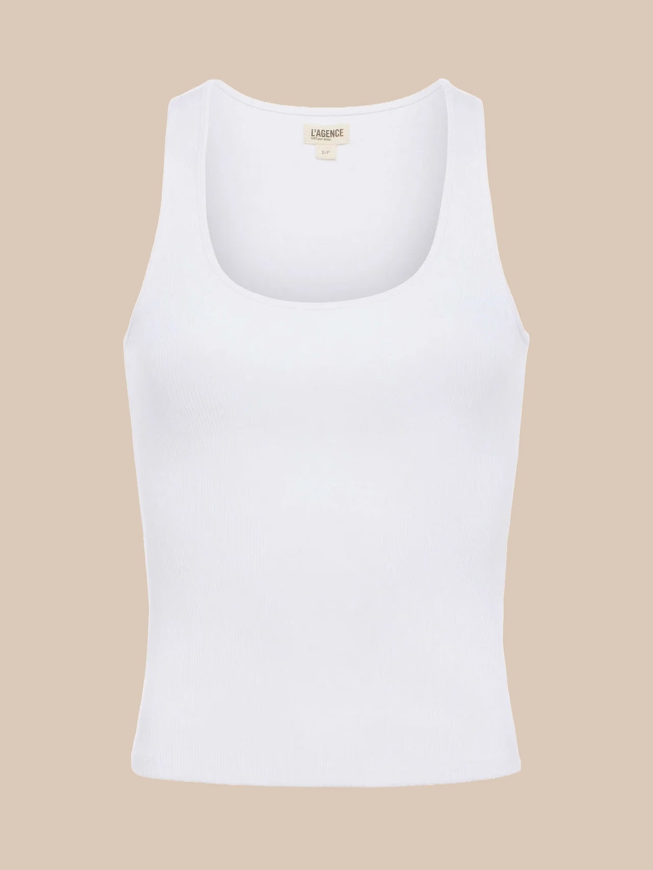 L'Agence Adira Scoop Neck Tank - White