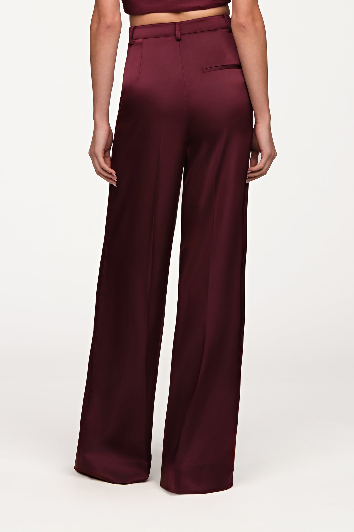 Amur Marley Satin Pant - Deep Carmine