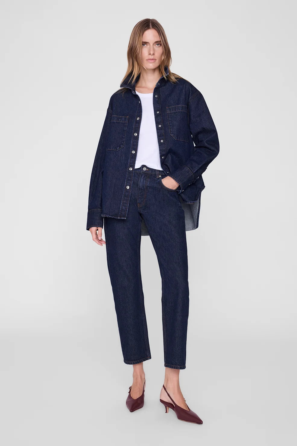 Anine Bing Samy Shirt - Unwashed Blue