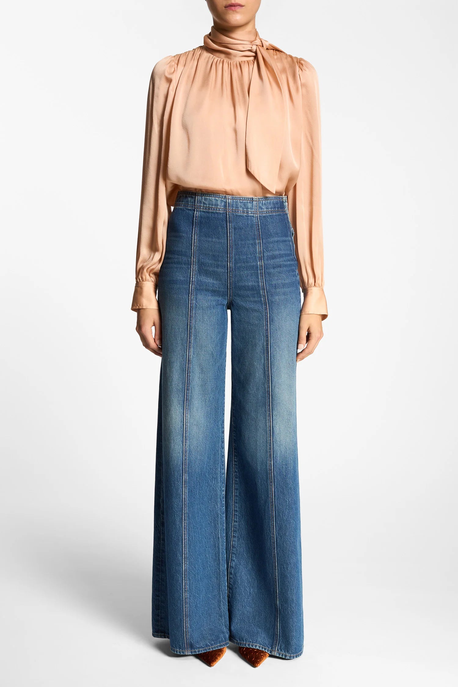 Ulla Johnson The Bianca Wide Leg Seamed Jean