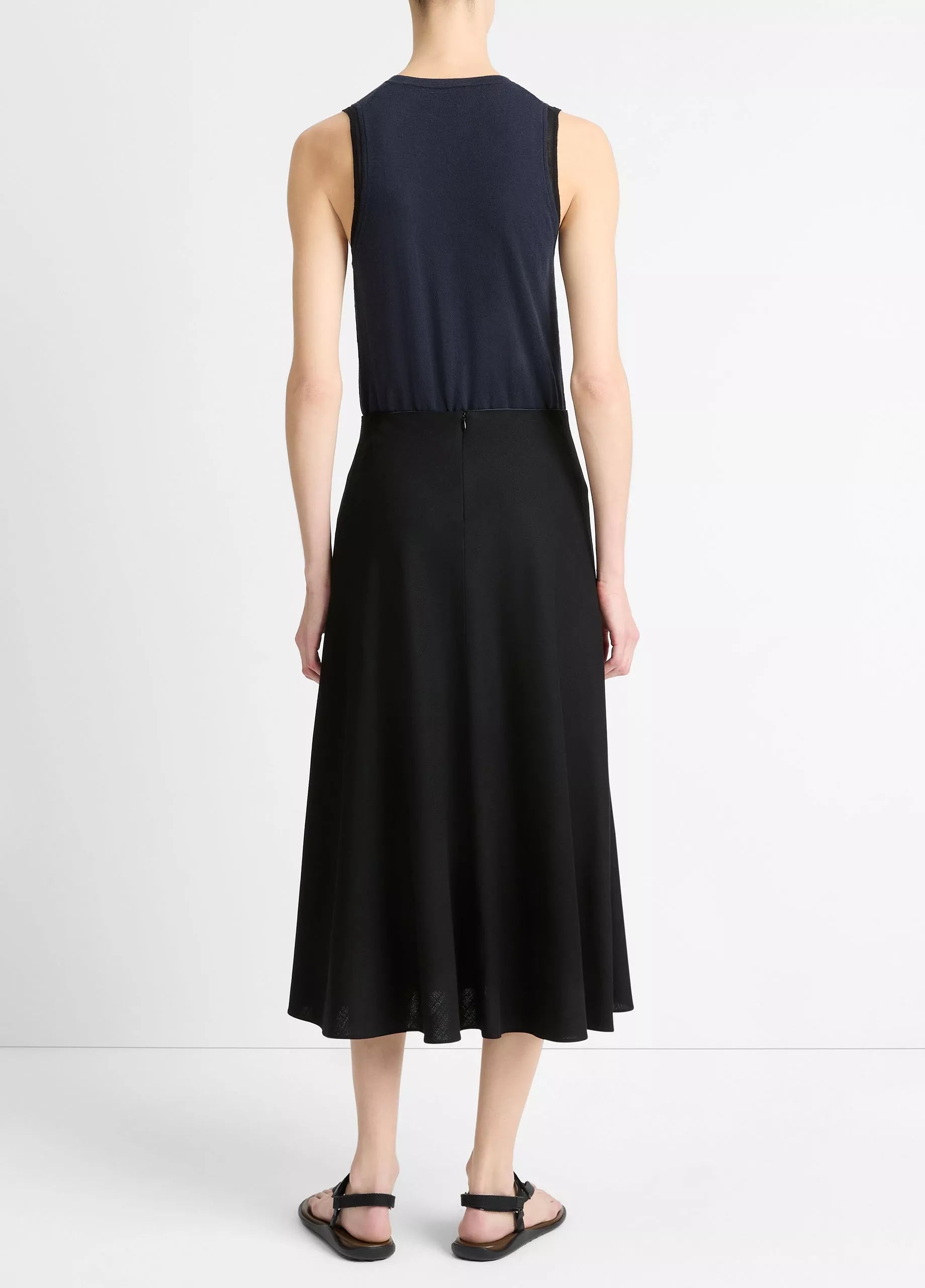 Bias Full Skirt-Black