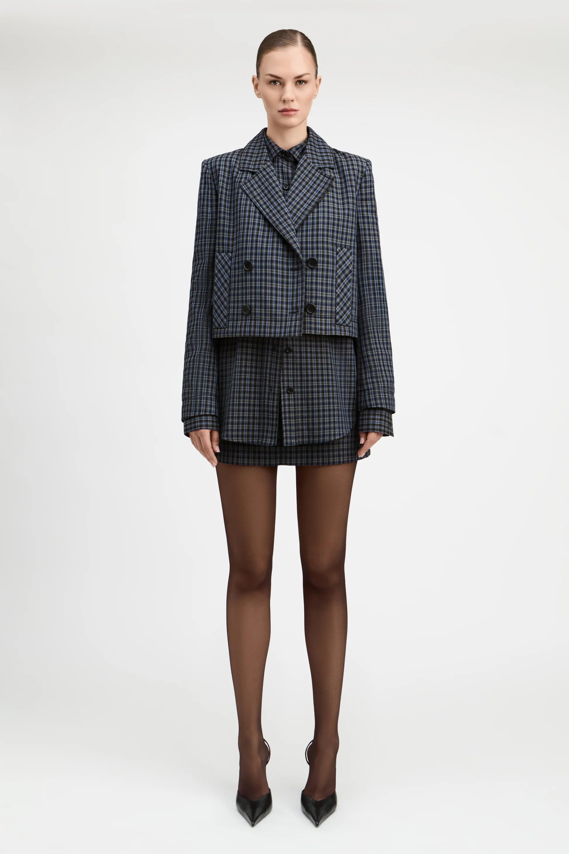 Derek Lam Jasmine Cropped Double Breasted Jacket