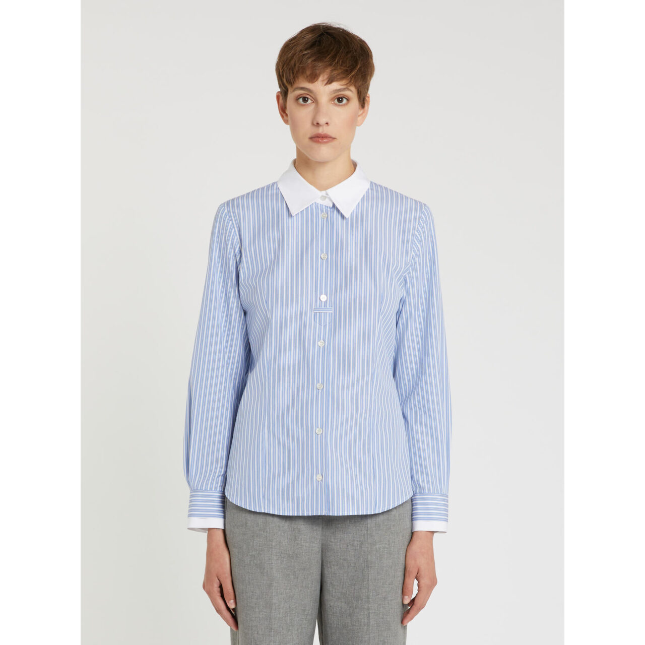 Cotton Poplin Striped Top