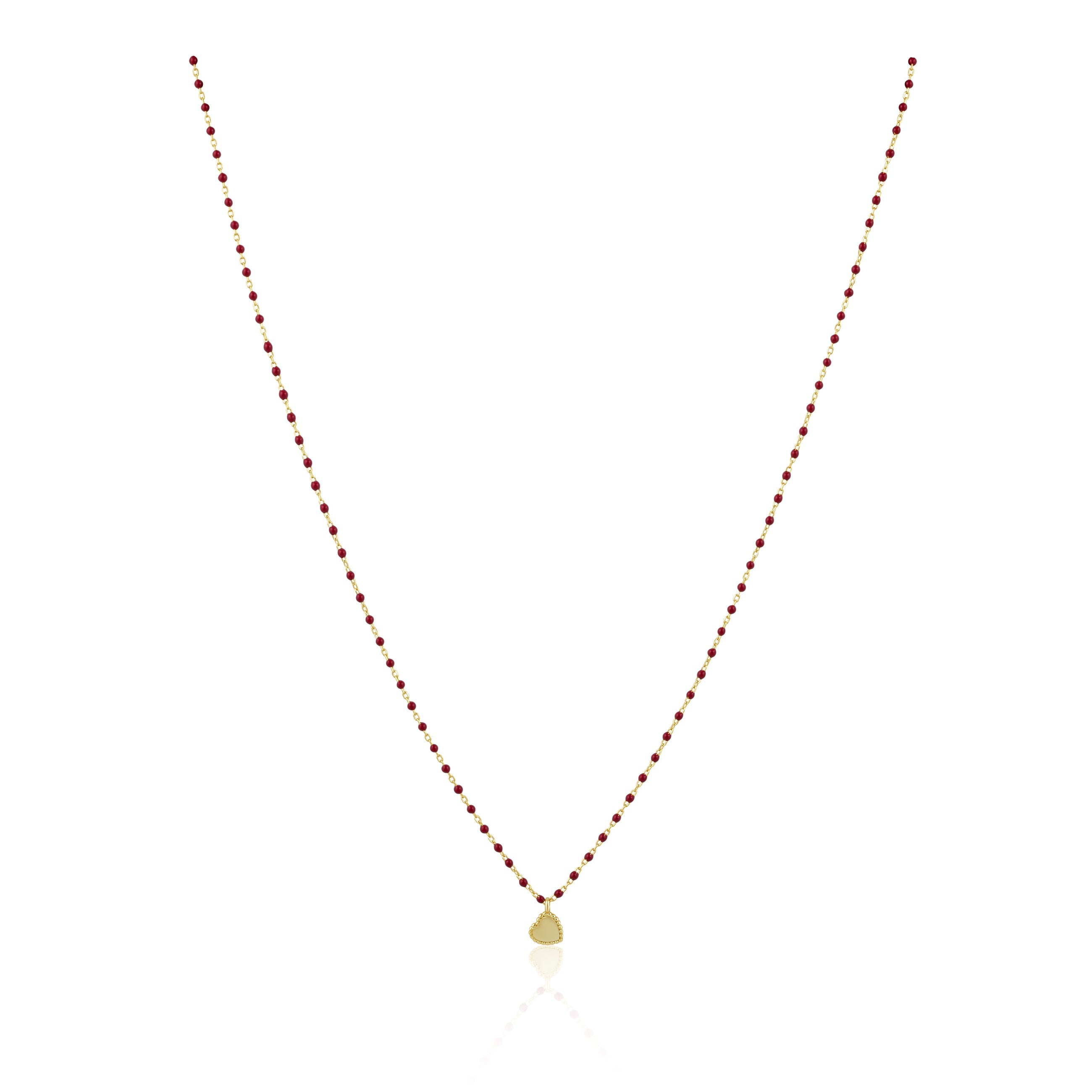 Elsa Mini Heart Necklace - Red