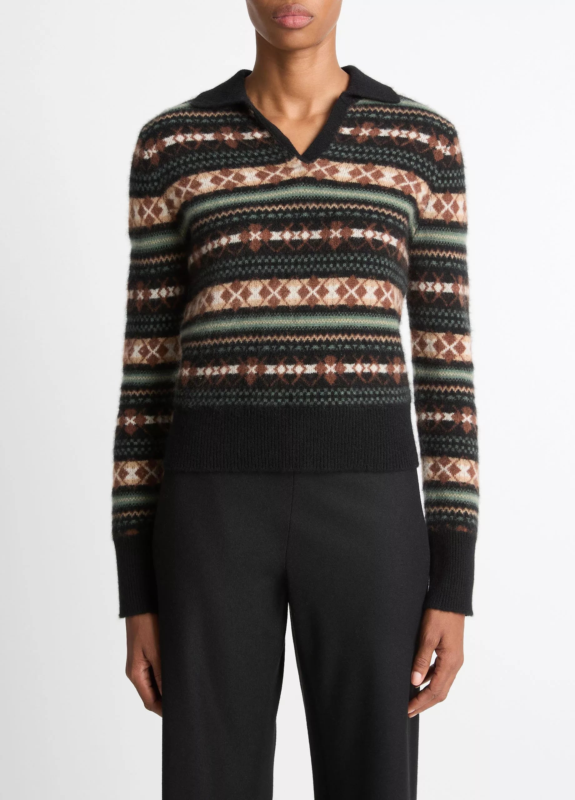 Fair Isle Polo Sweater