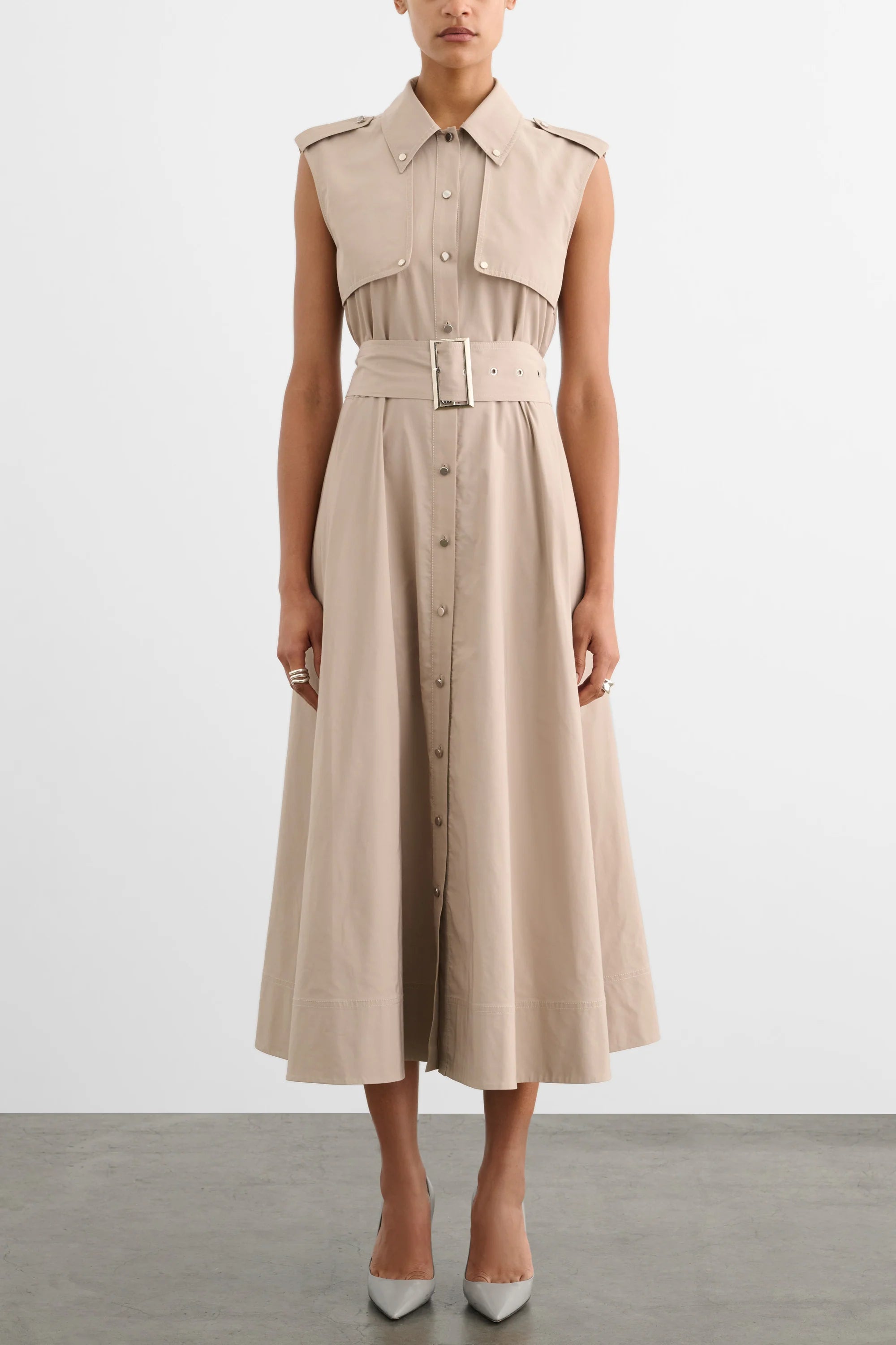 Toccin Gail Button Front Midi Dress