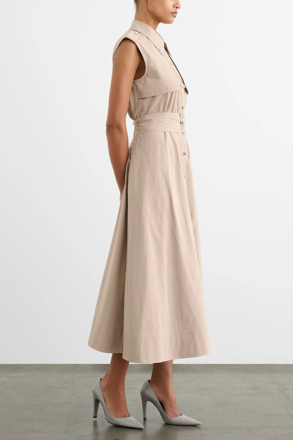 Toccin Gail Button Front Midi Dress