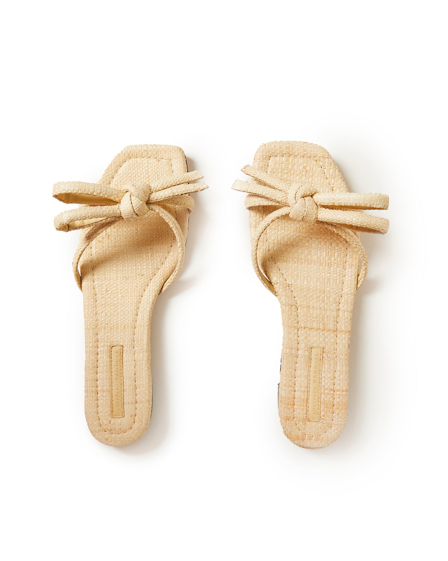 Loeffler Randall Hadley Leather Bow Flat Sandal - Natural