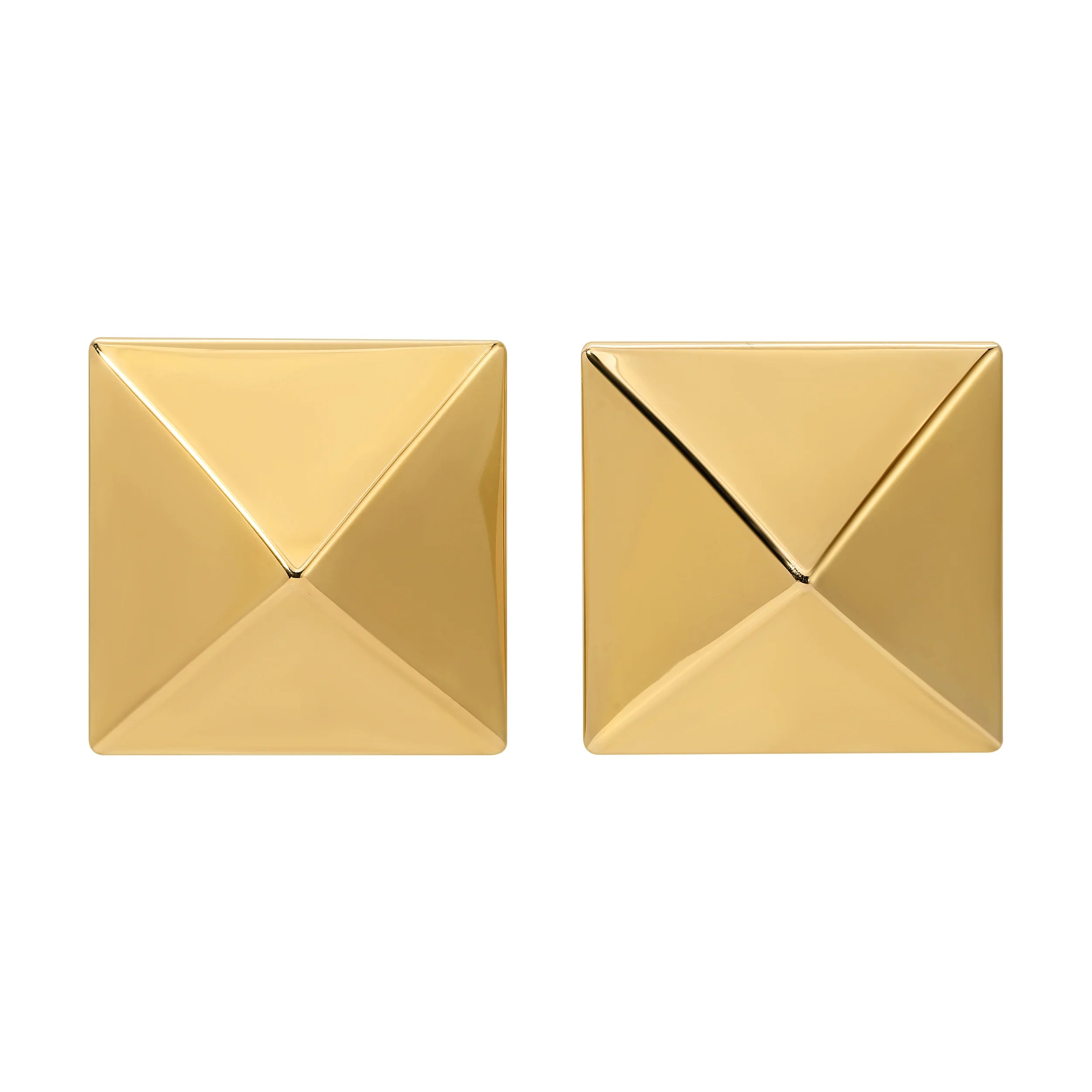 Gold Pyramid Stud Earrings - Gold