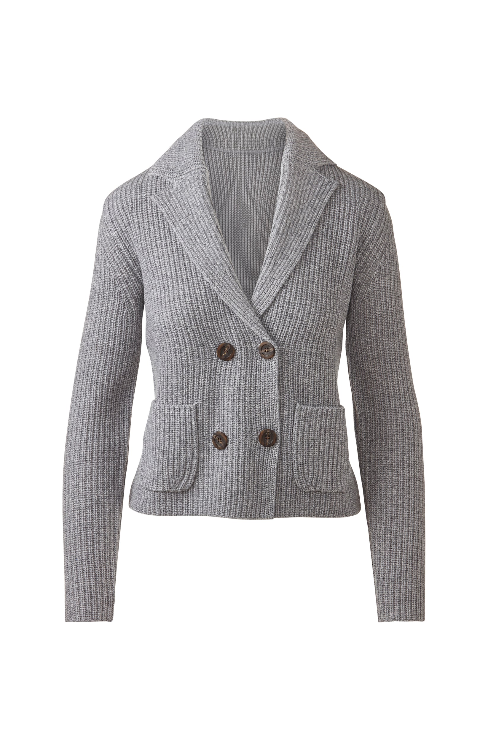 Rib Notch Collar Cardigan