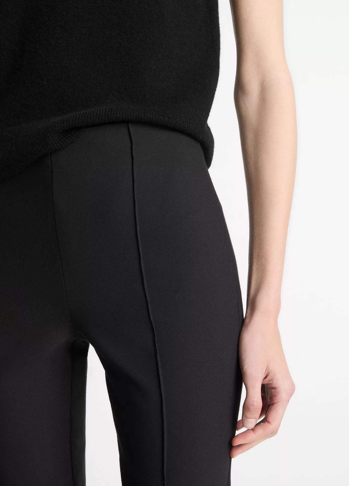 Vince Niki Mid-Rise Pintuck Crop Flare Pant