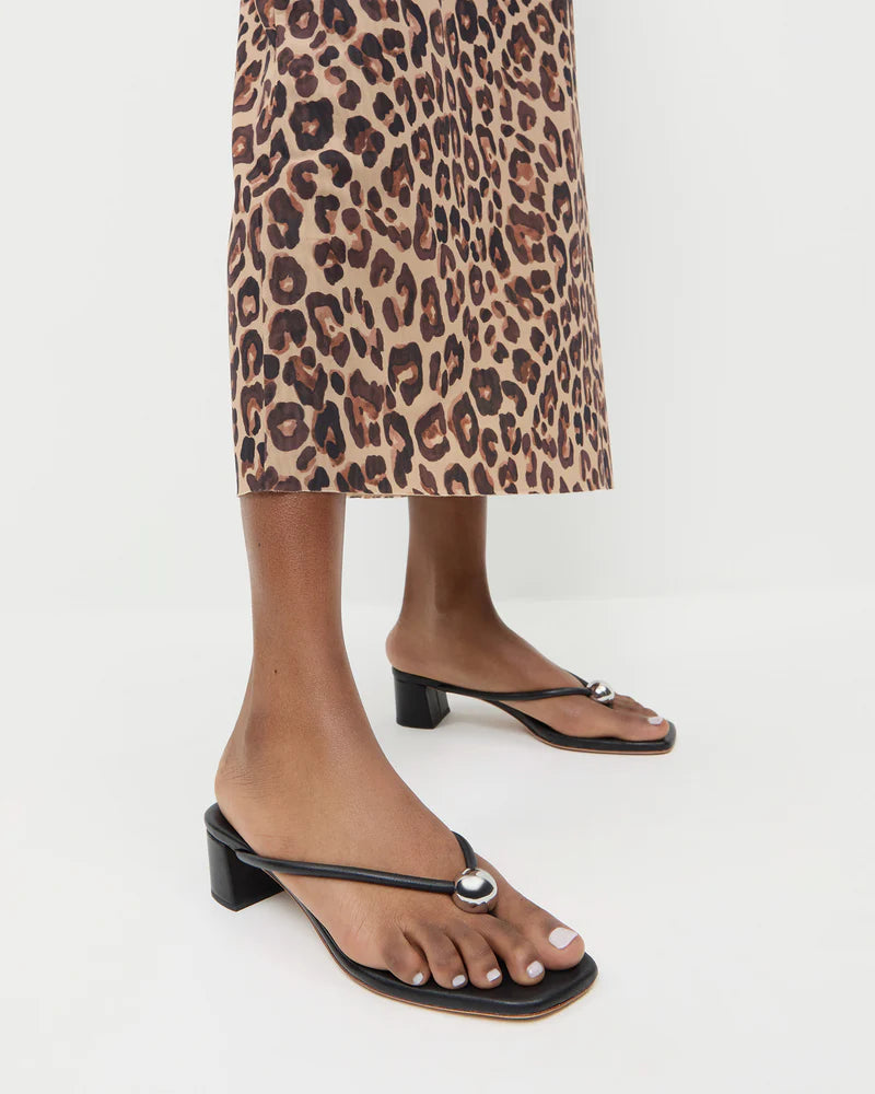 Loeffler Randall Odessa Black Leather Heeled Sandal