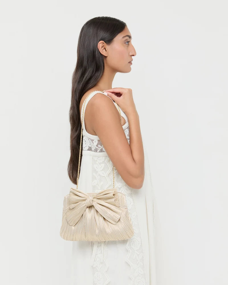 Rayne Bow Clutch - Platinum