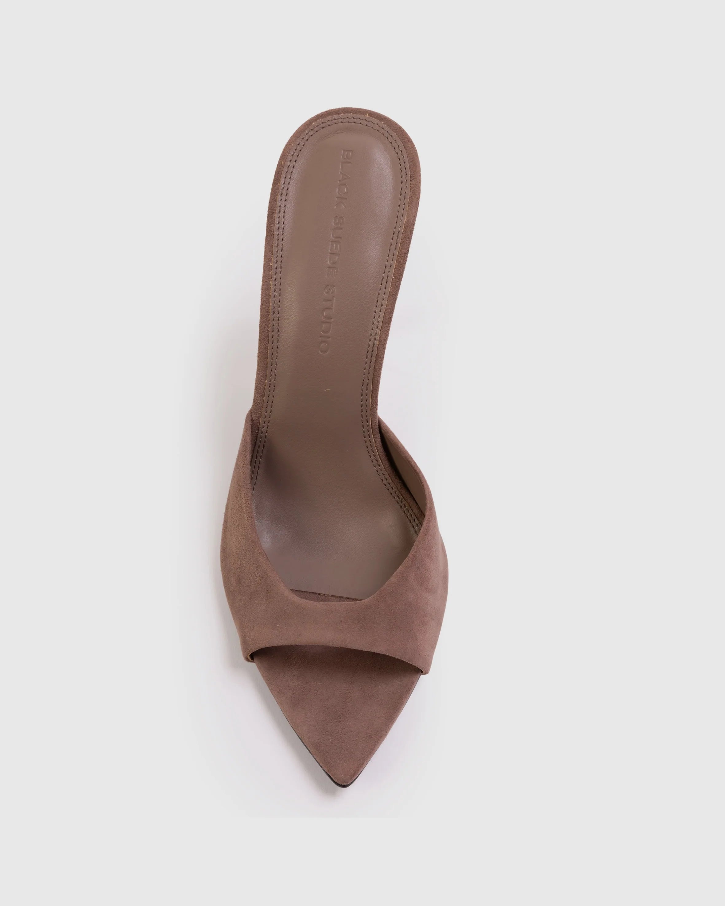 Black Suede Studio Brea 100 Mule - Taupe