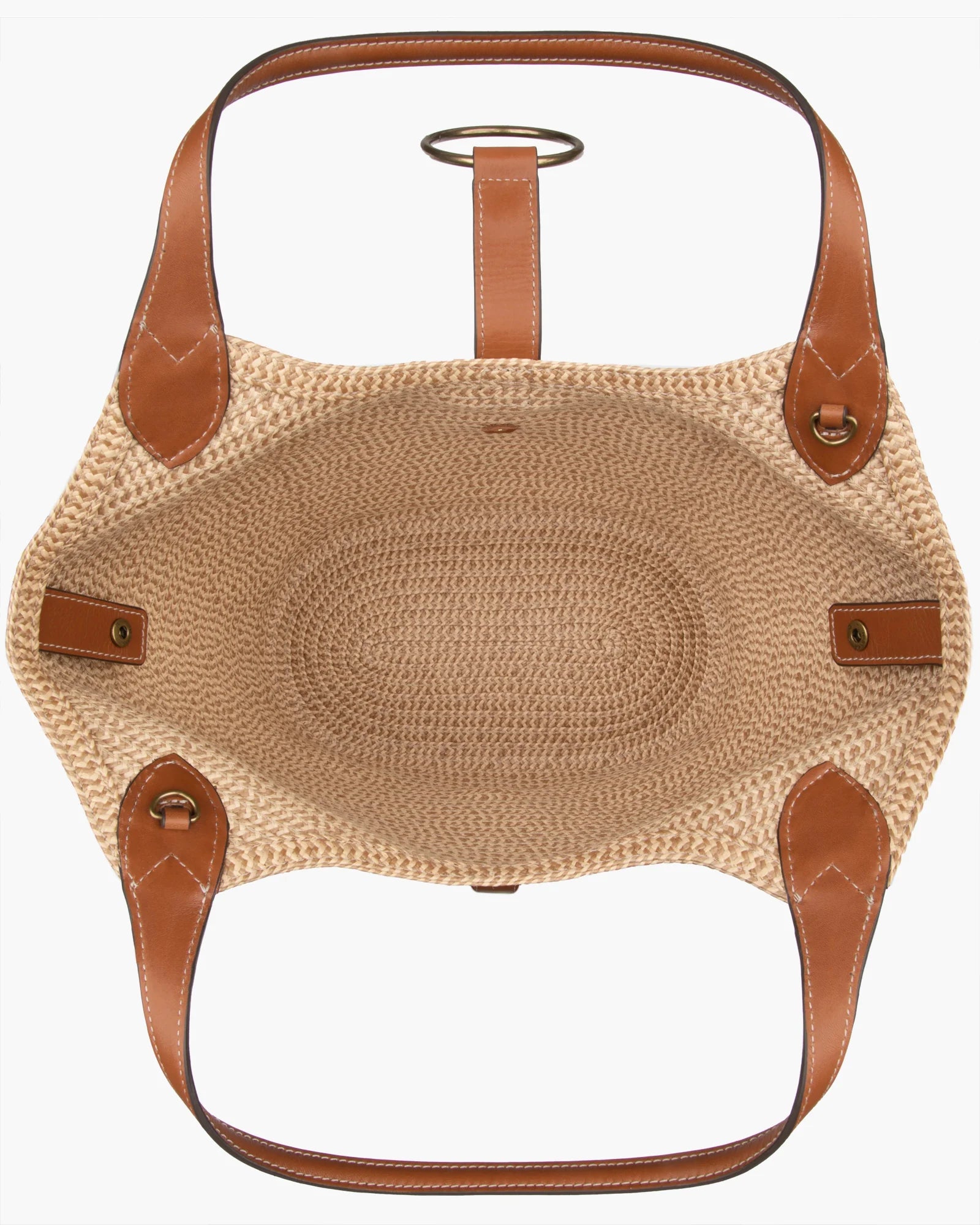 Eric Javits Trek Straw Bag Tote - Peanut