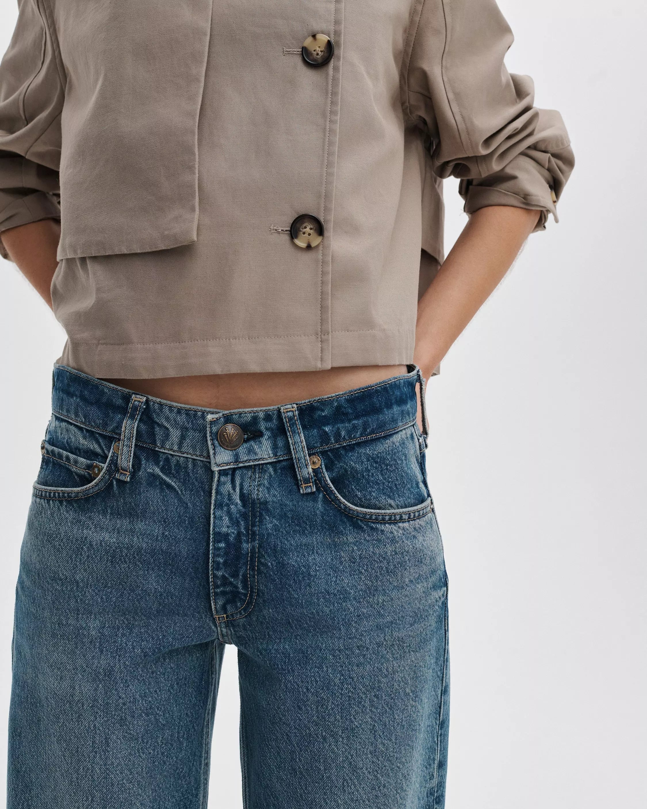 rag&bone Saige Relaxed Straight Jeans - Echo
