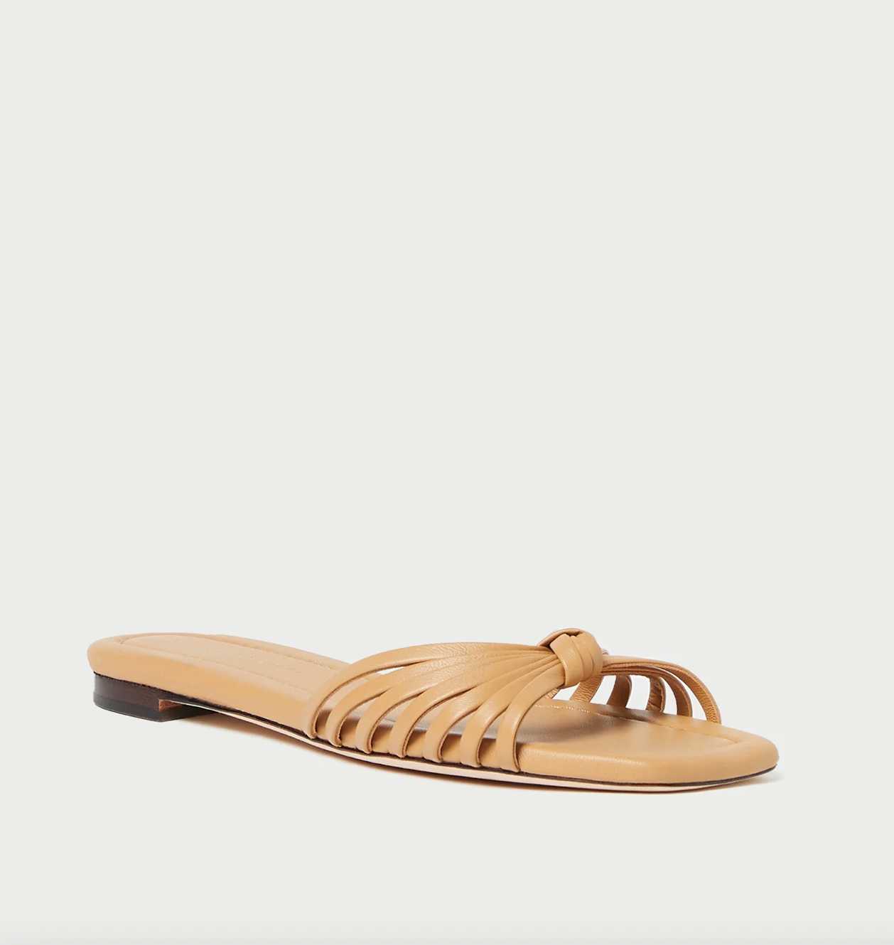 Loeffler Randall Izzie Leather Knot Flat Sandal - Dune