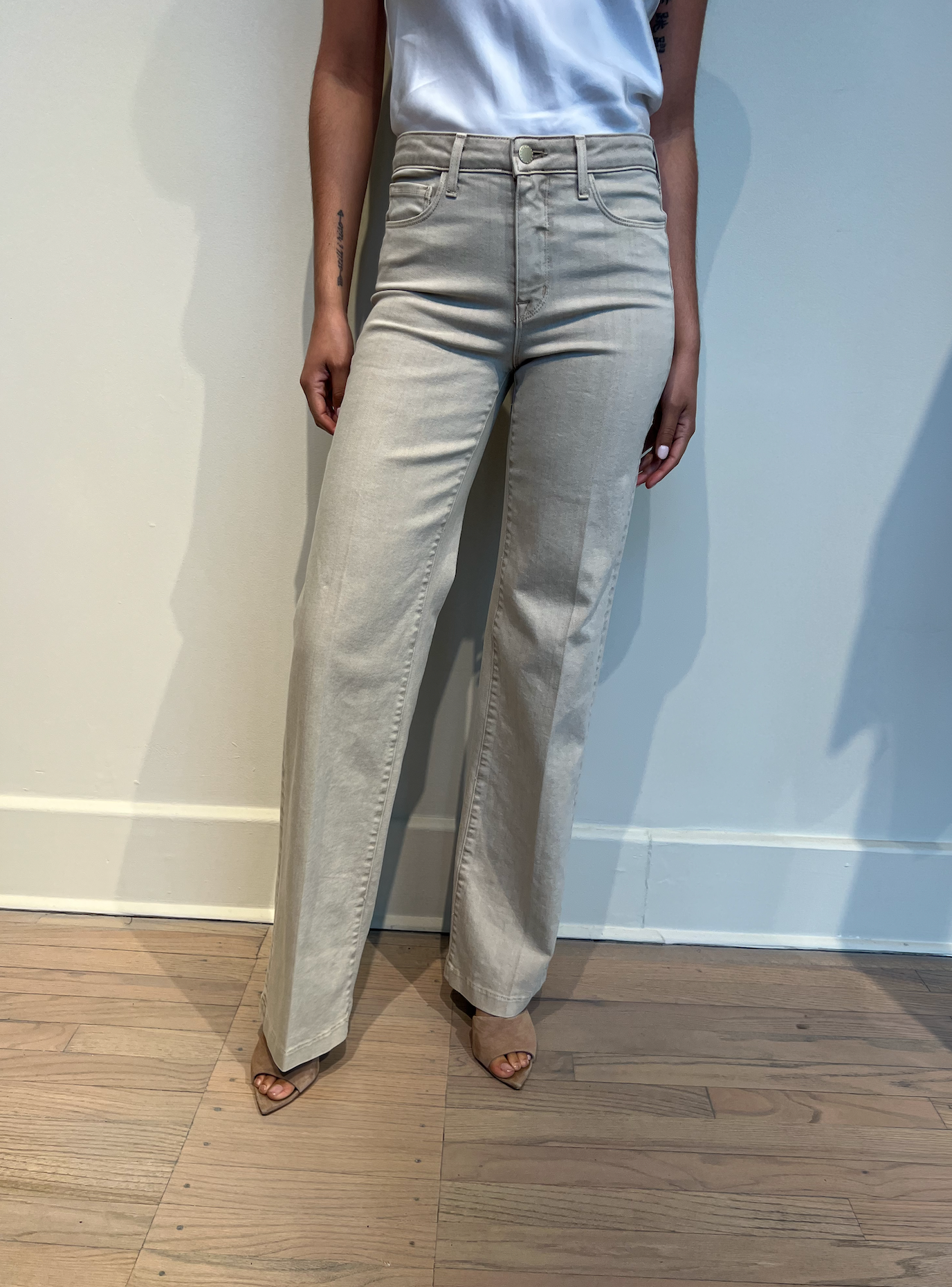Clayton H/R Wide Leg - Biscuit