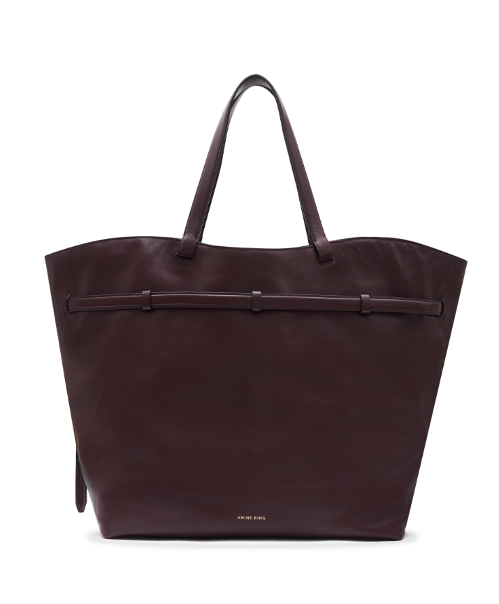 Anine Bing Elly Tote Small Grained Leather - Fig