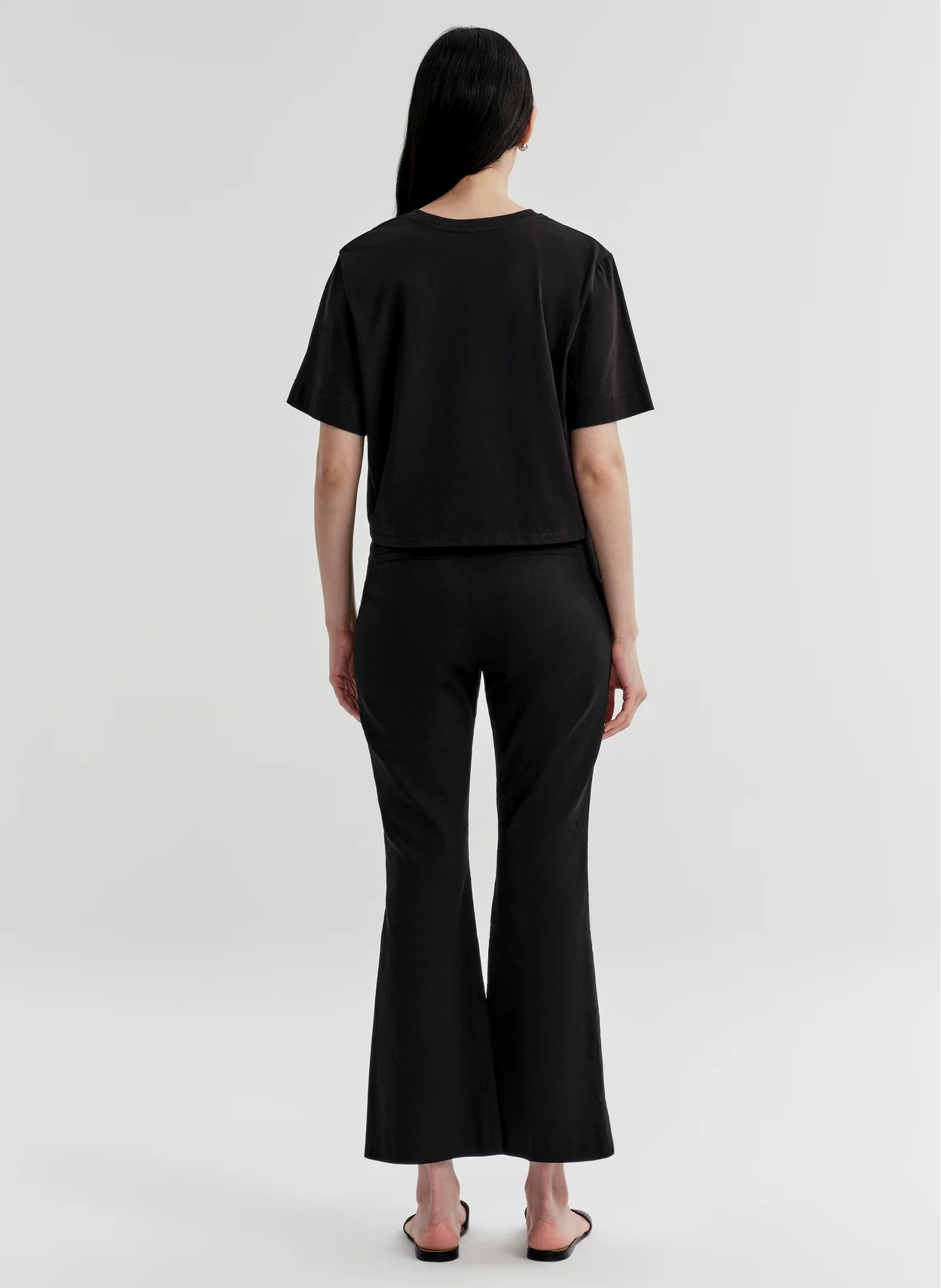 ALC Cropped Sophie Linen Pant - Black
