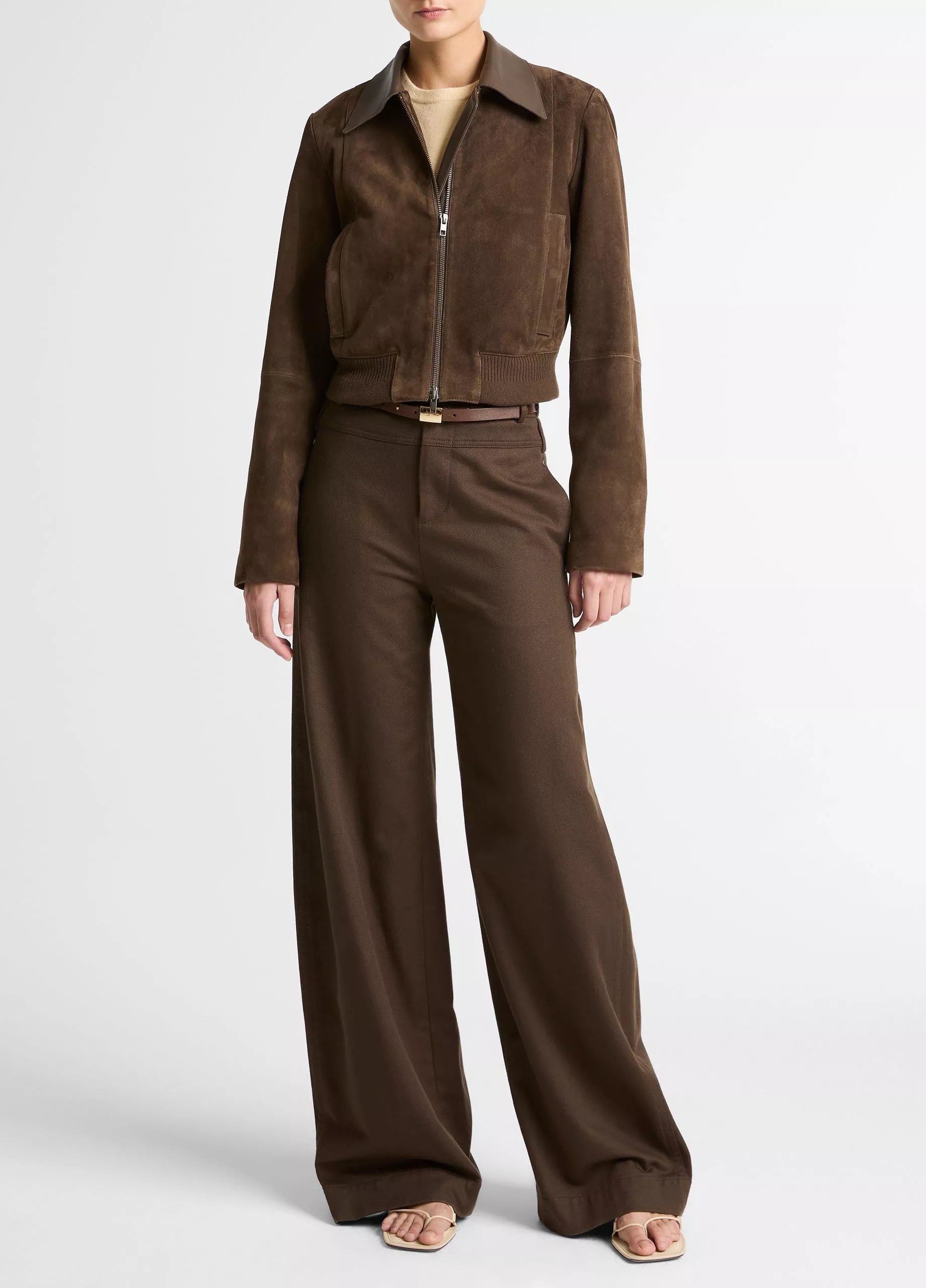 Vince Suede Shrunken Bomber