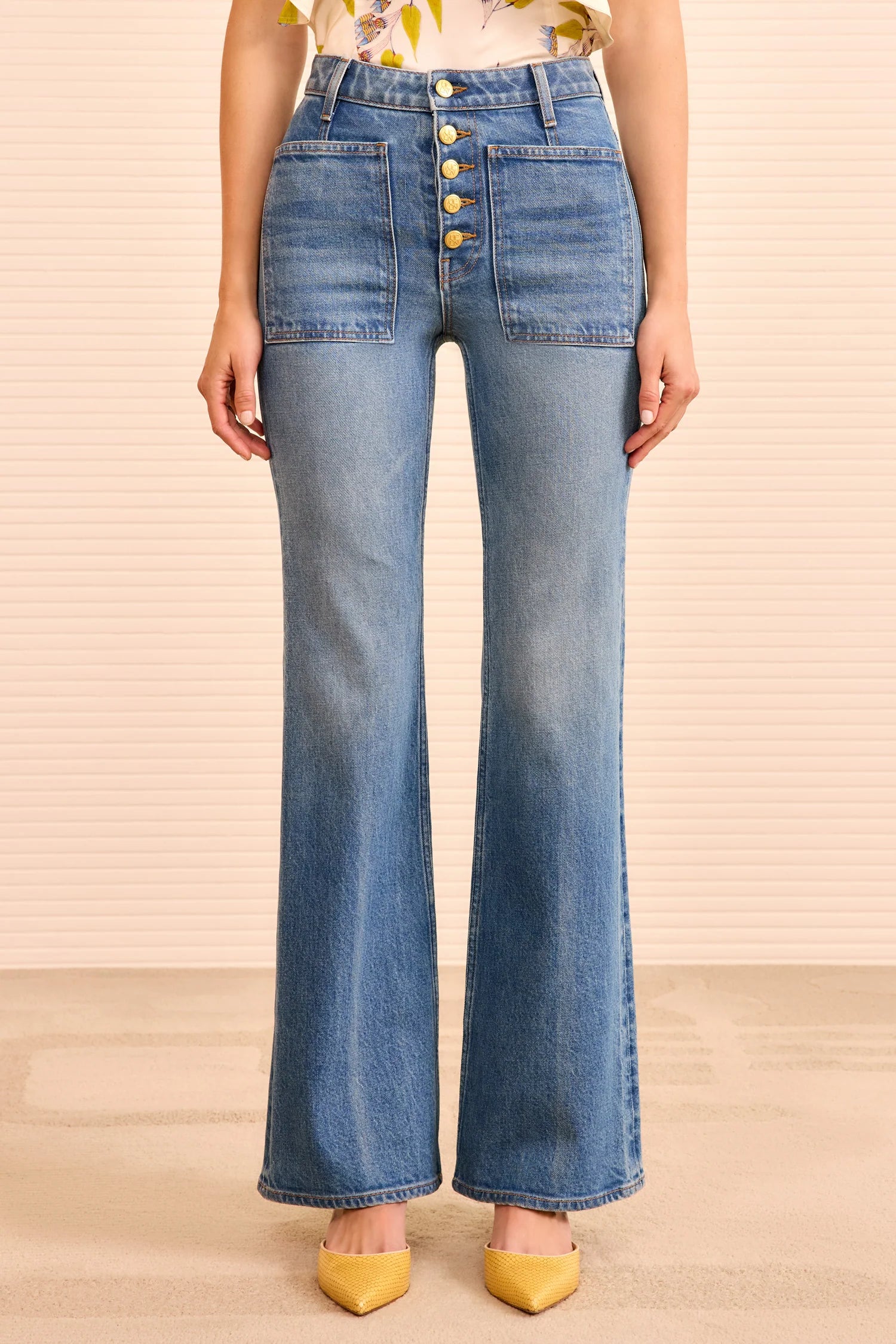 Ulla Johnson The Stretch Lou Kick Flare Jean - Danube