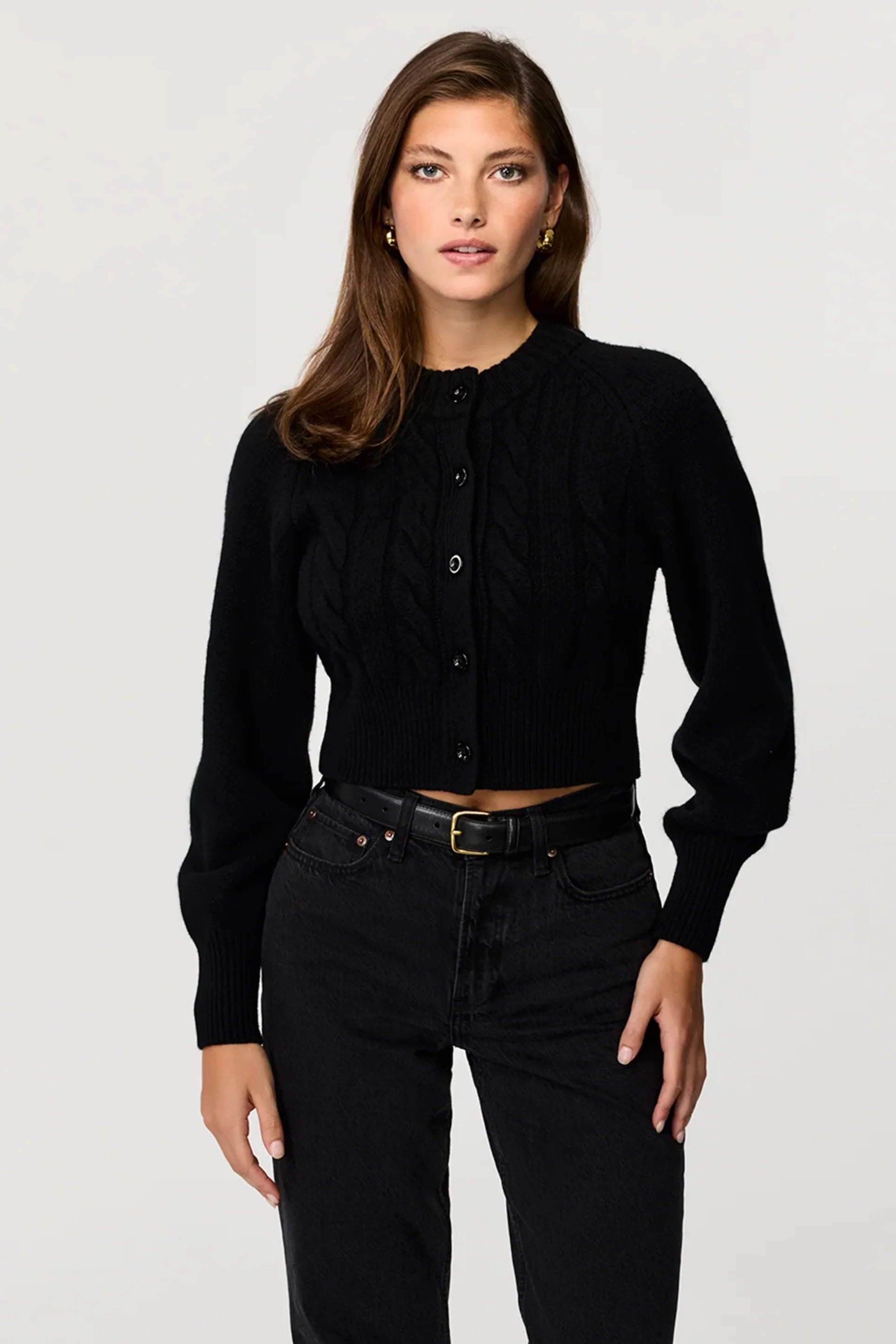 Toccin Rita Cable Knit Cardigan - Jet