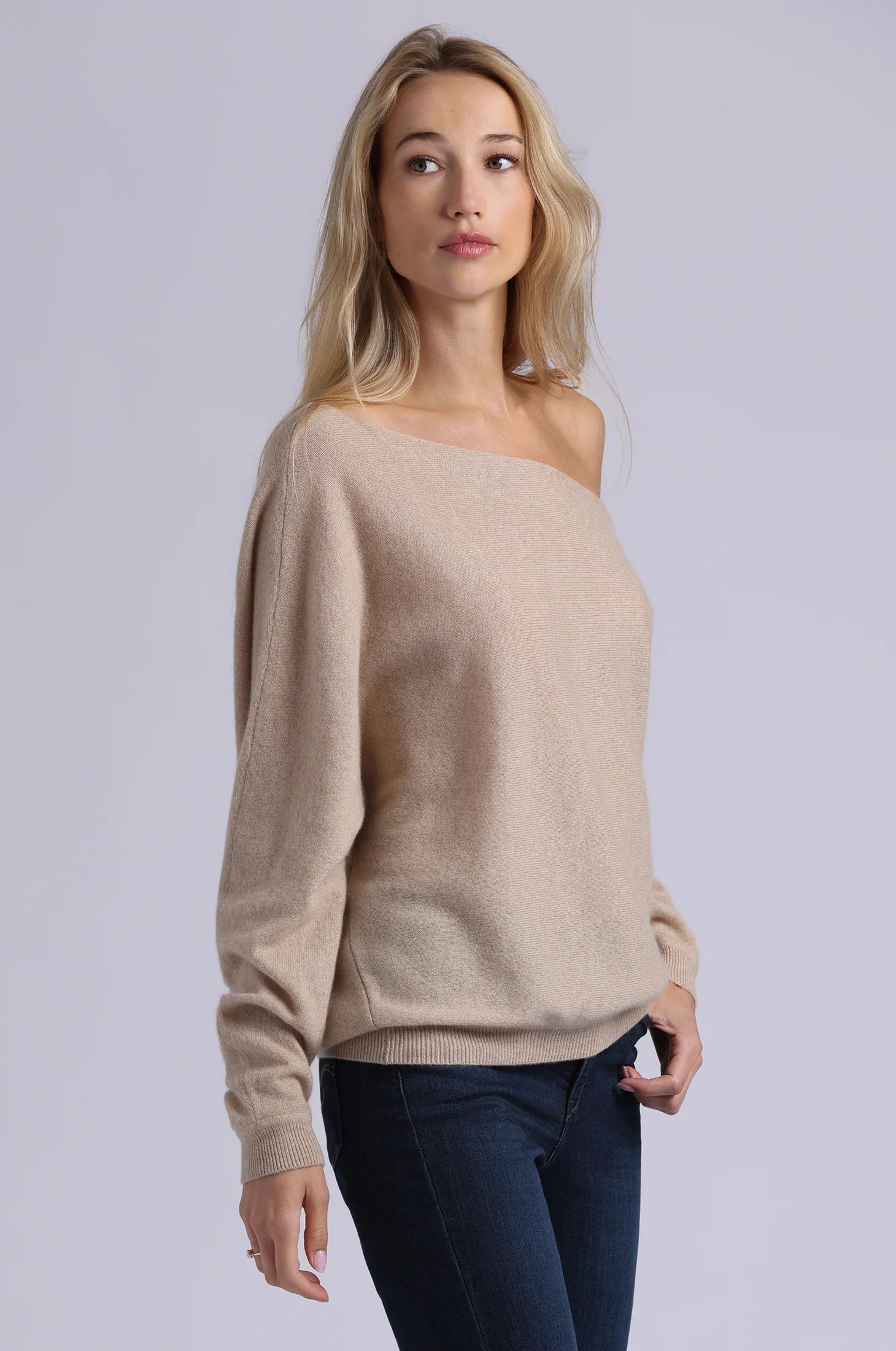 Minnie Rose Off the Shoulder Top - Camel