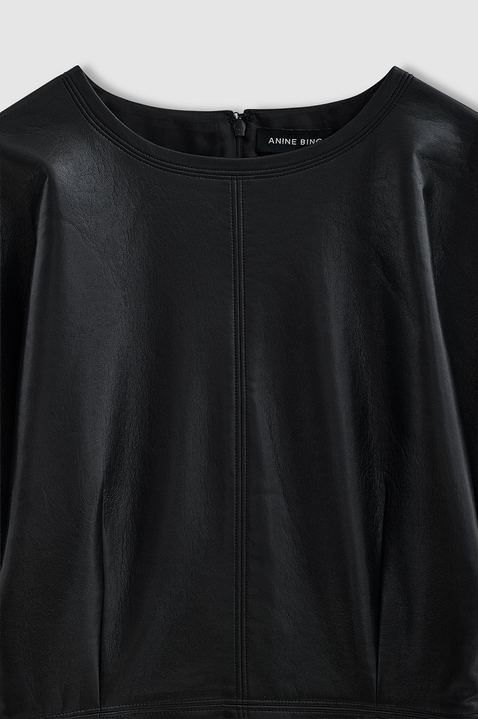Anine Bing Zelie Dress - Black Recycled Leather