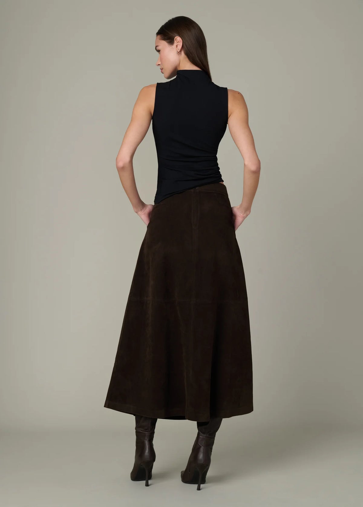 The Tavi Vegan Suede Skirt