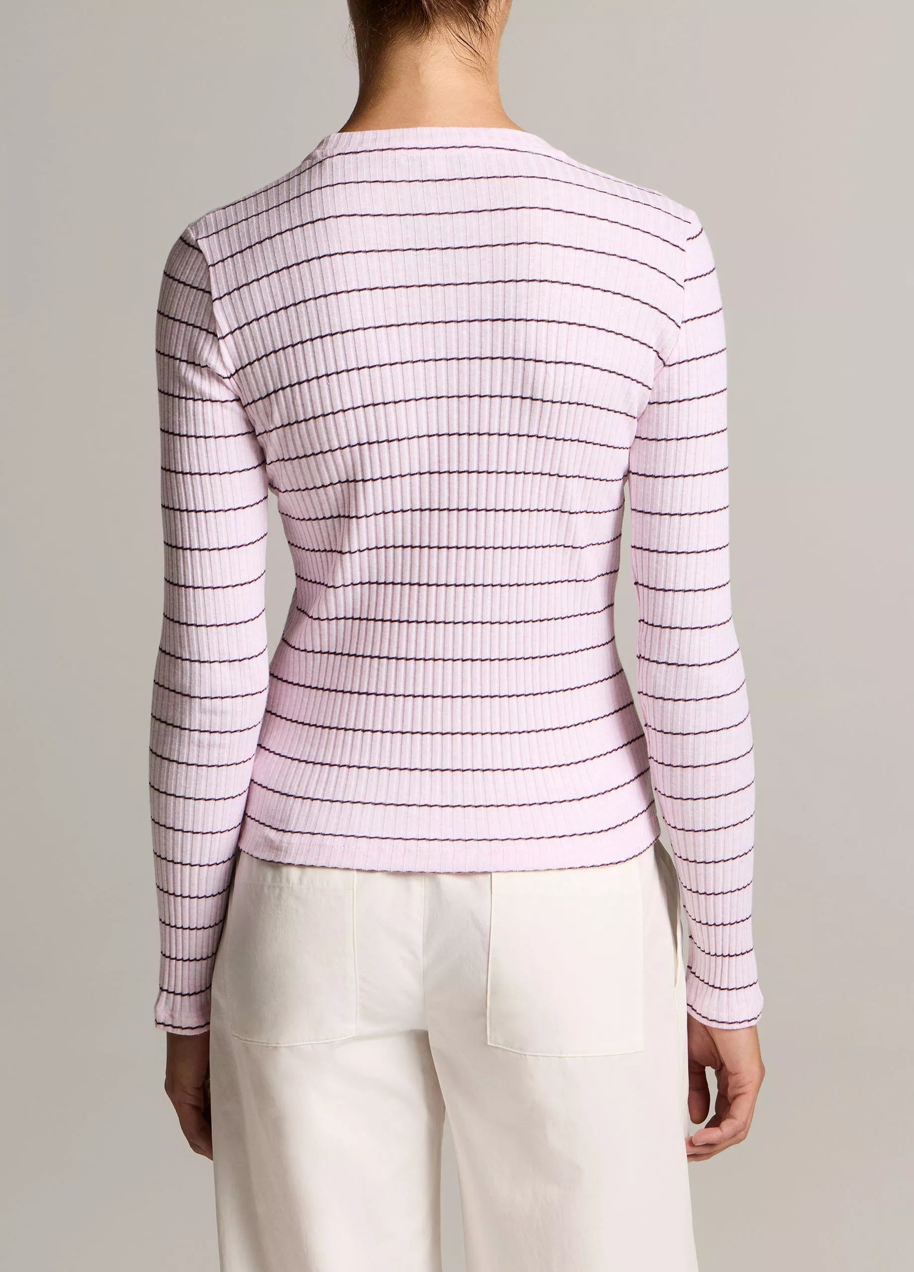 Vince Rib Stripe Crew