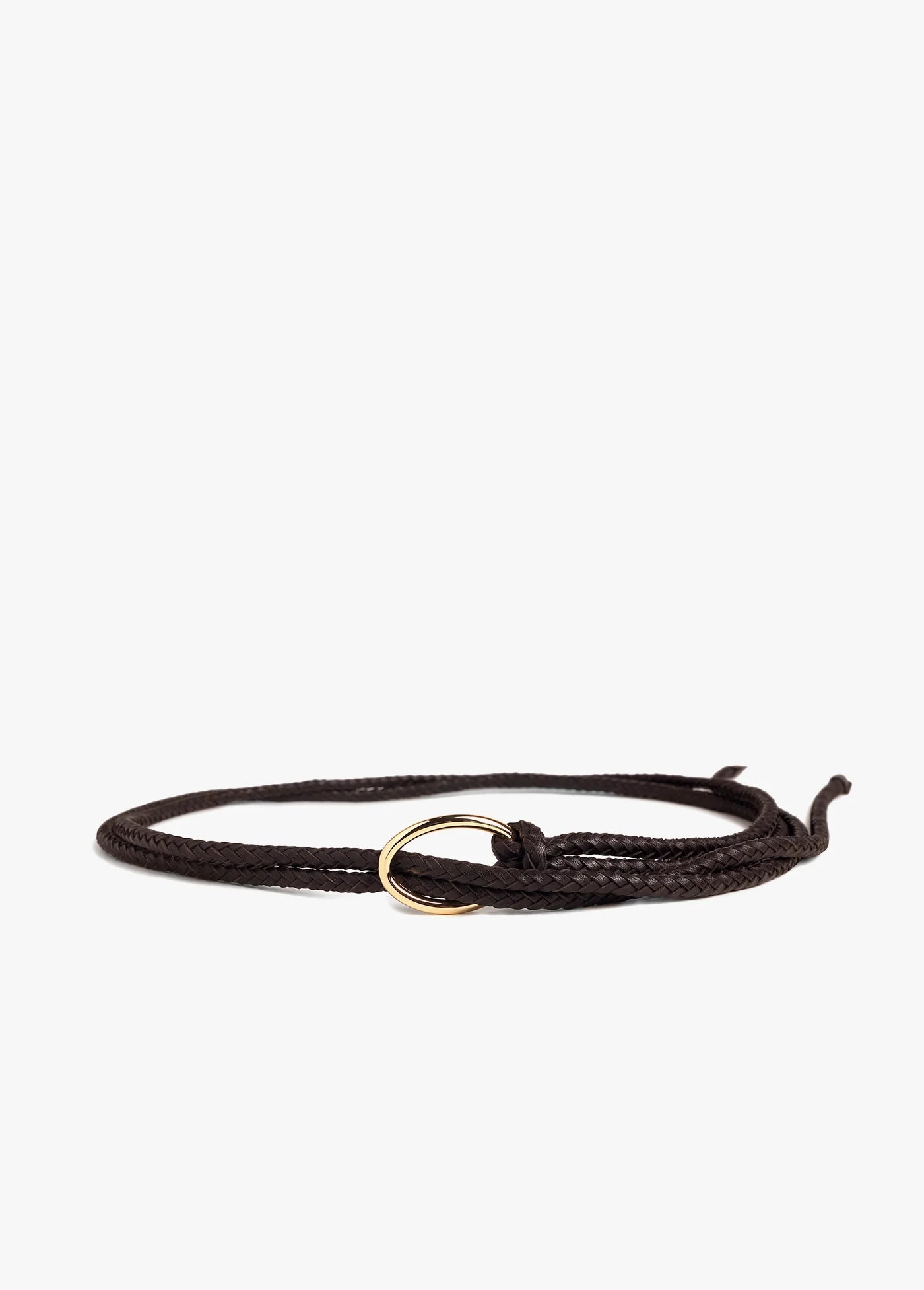 The Woven Knot Belt - Dark Brown Polished