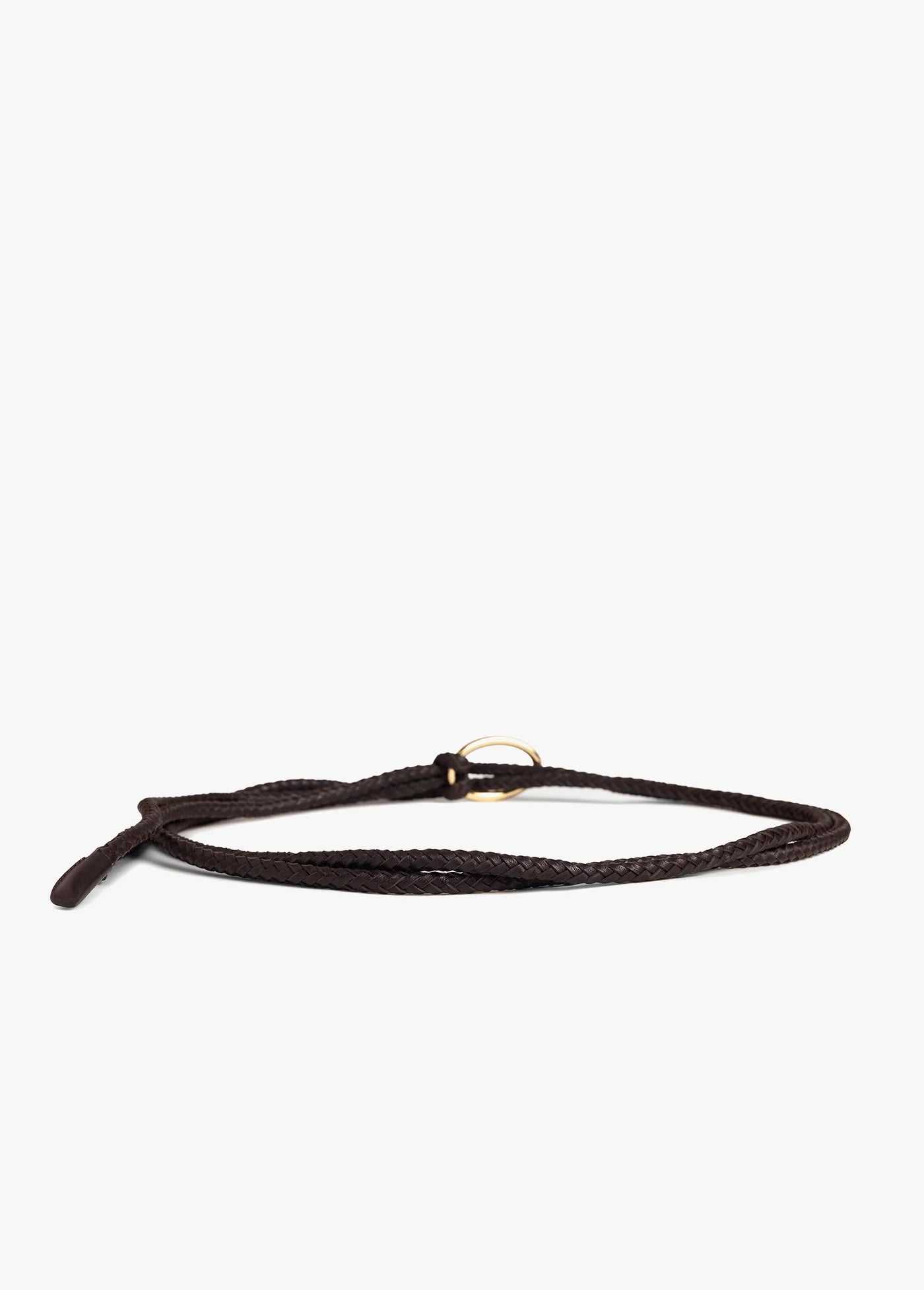 The Woven Knot Belt - Dark Brown Polished