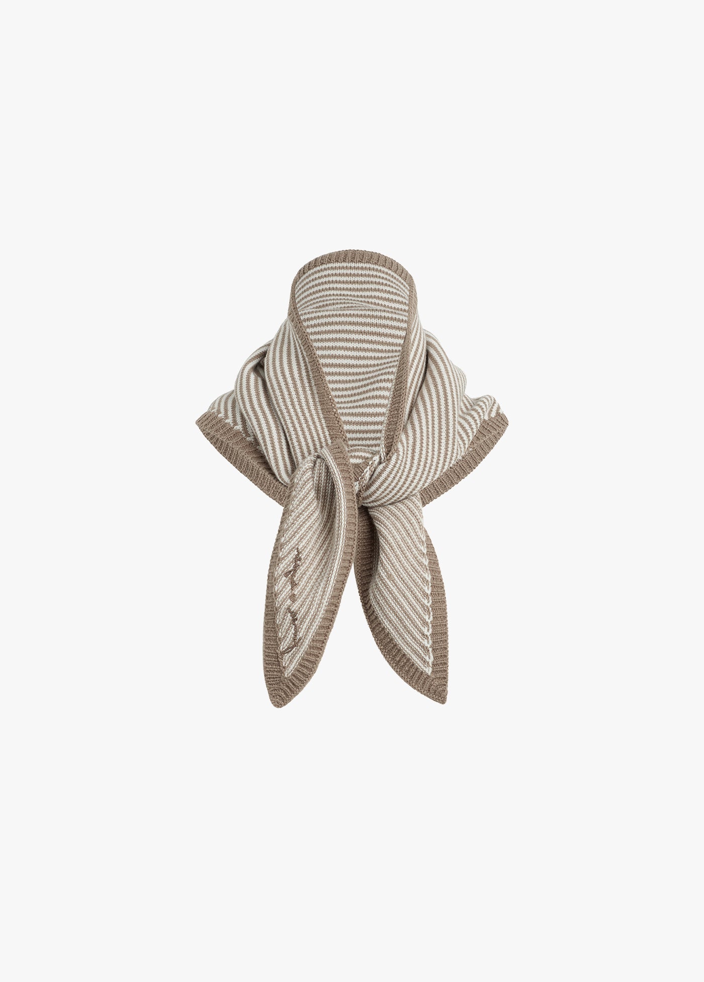 The Triangle Scarf - Soft Taupe Stripe