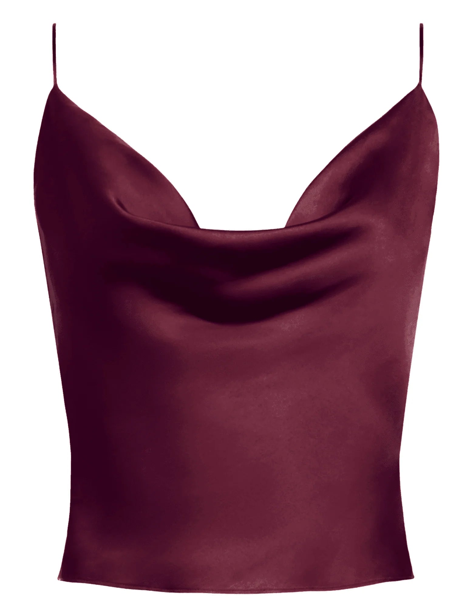 L'Agence Calista Cowl Neck Silk Cami - Merlot
