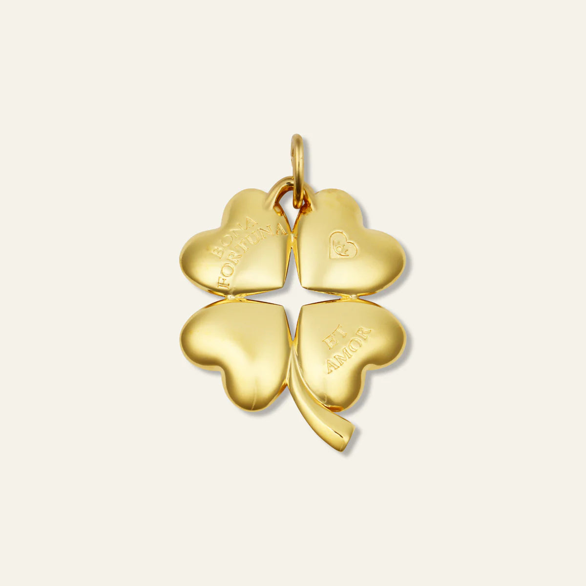 18" Chunky Chain, Small Heart of Gold, Small Luck & Love Clover & Small Fortuna Horseshoe
