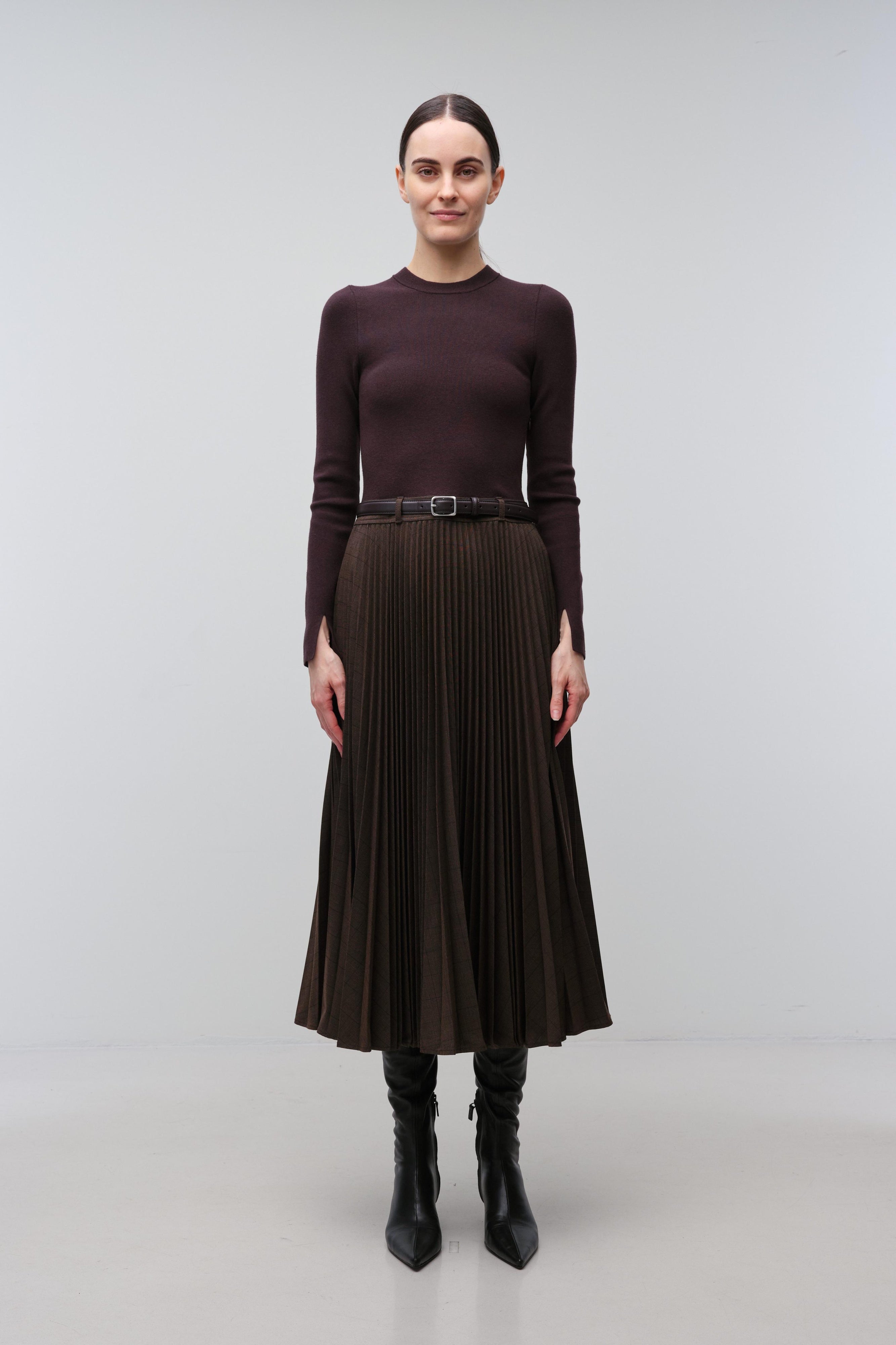 Trista Long-Sleeve Midi Dress