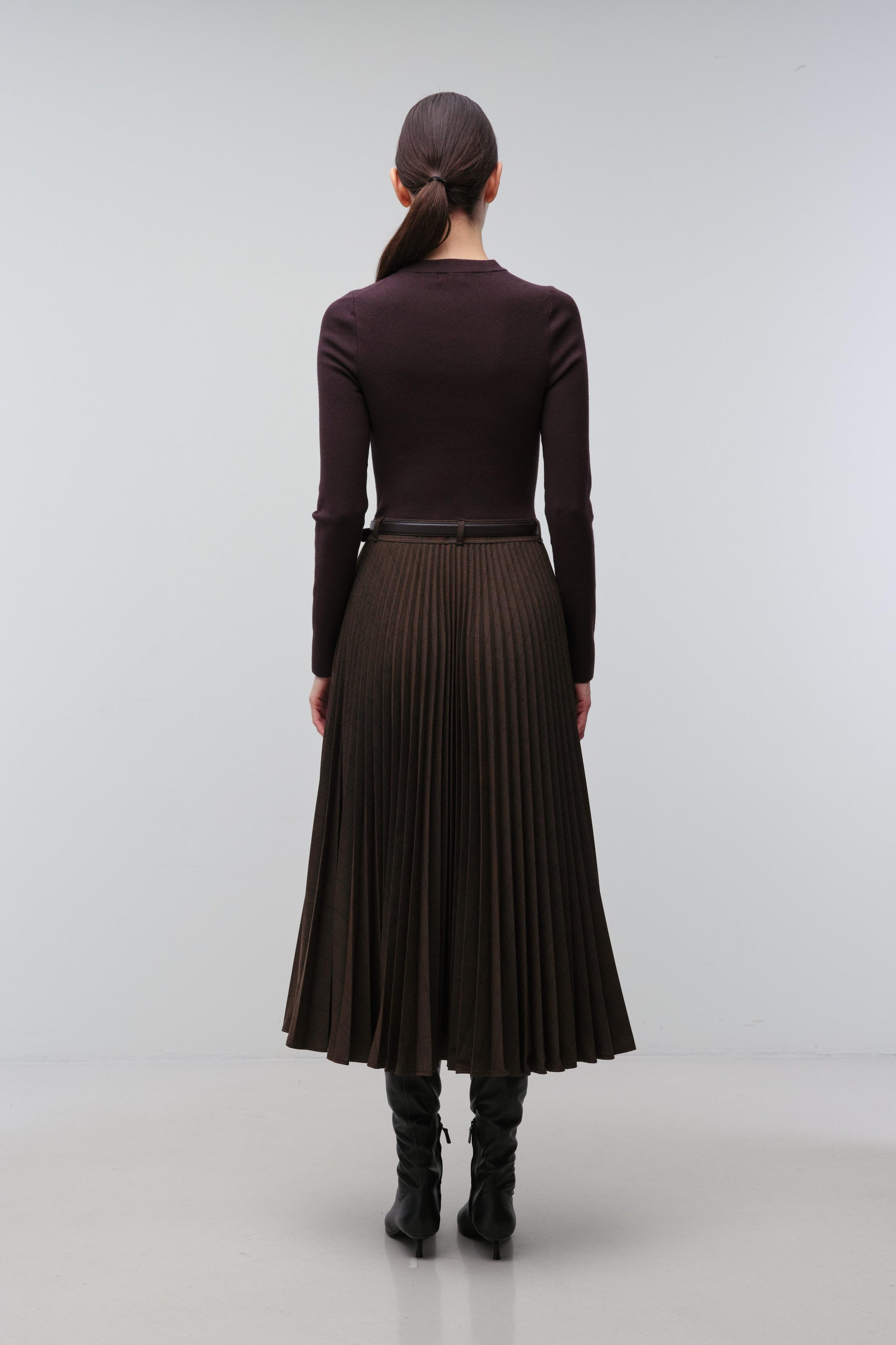 Trista Long-Sleeve Midi Dress